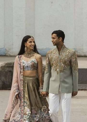 Olive Tropical Applique Lehenga Image - 5