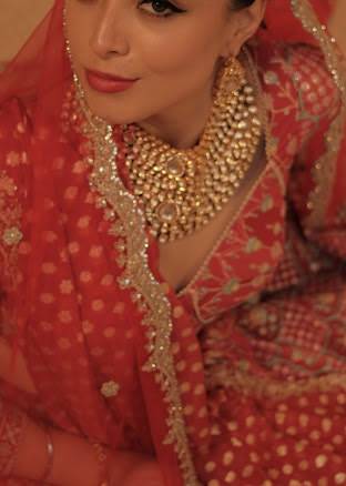 Red Long-Sleeve Lehenga Image - 3