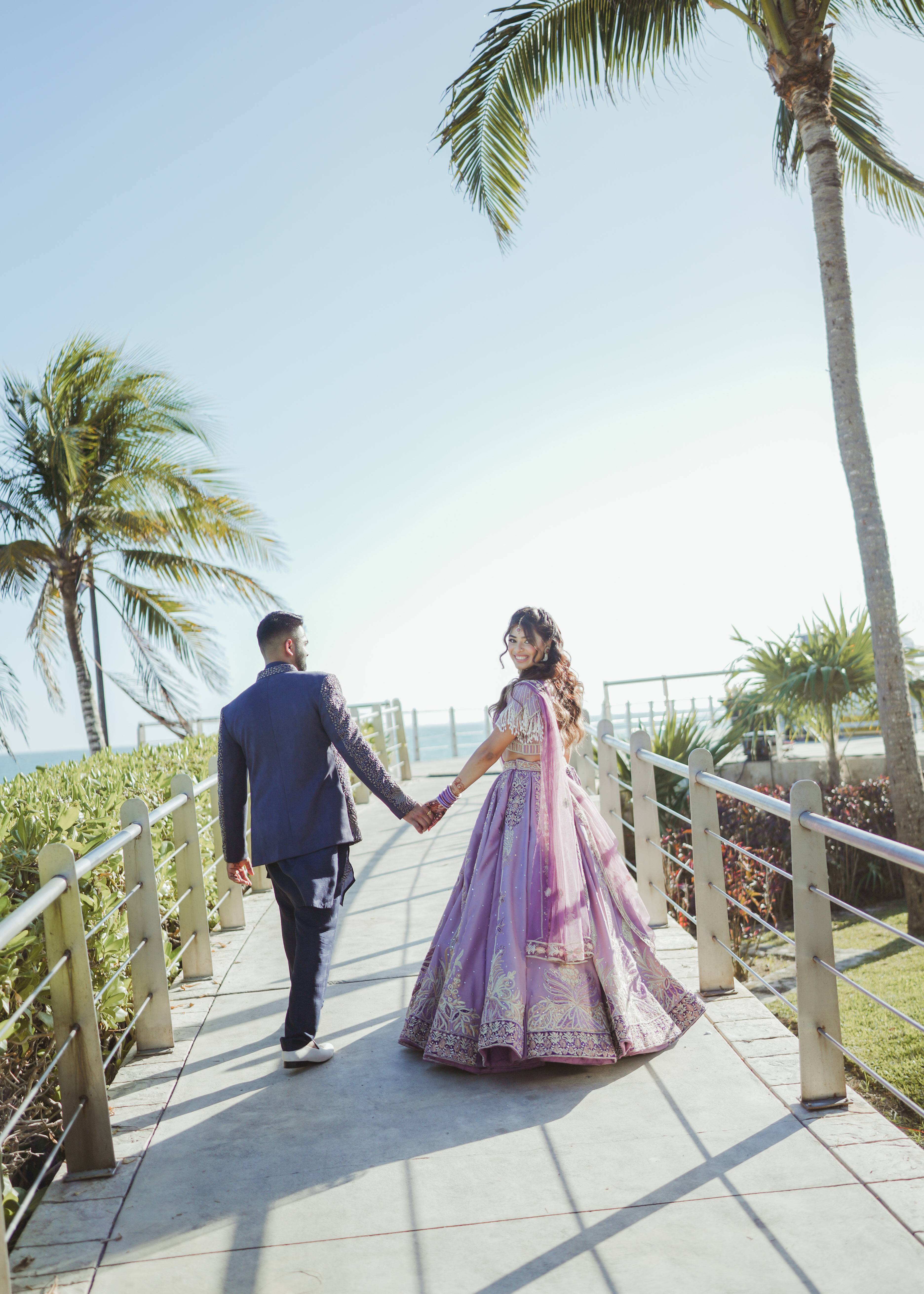 Lavender Beaded Lehenga Image - 6