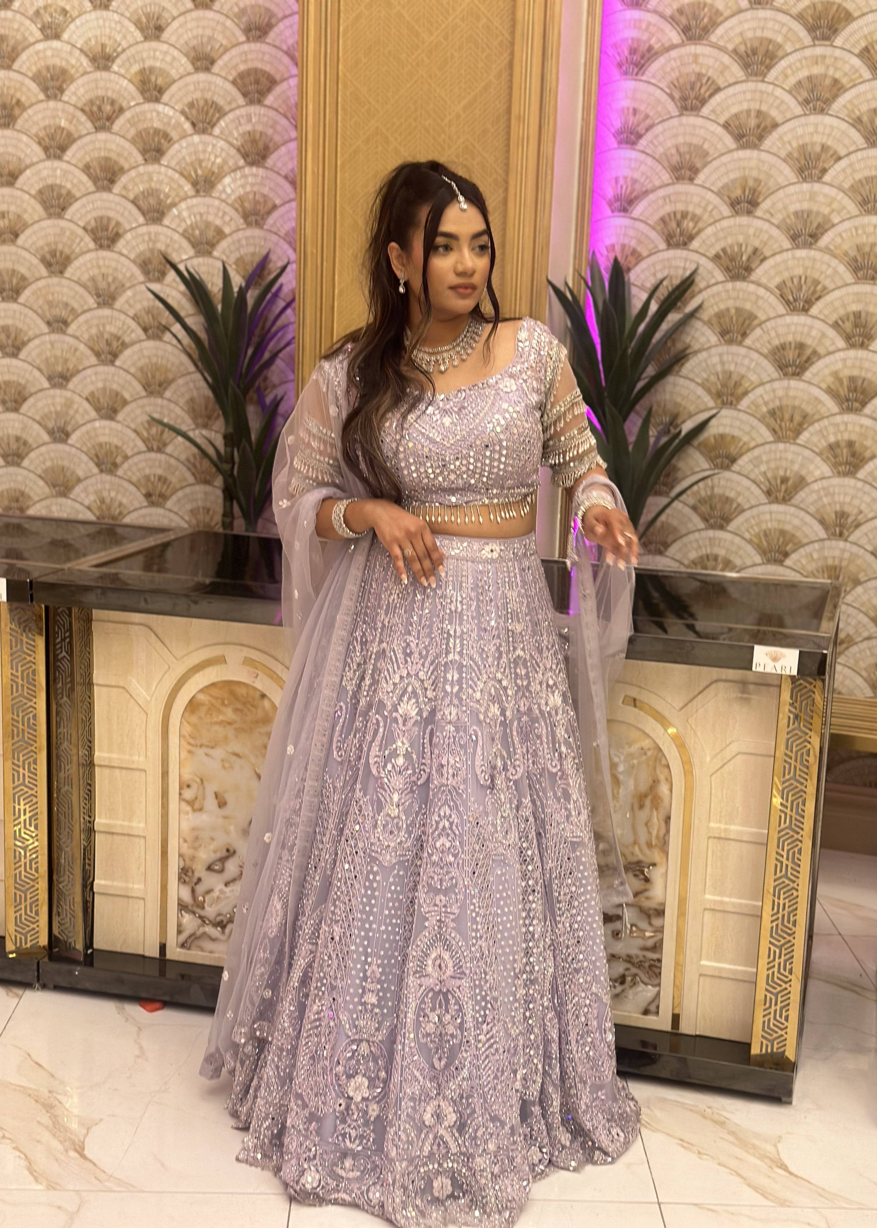 Lavender Embellished Lehenga Image - 5