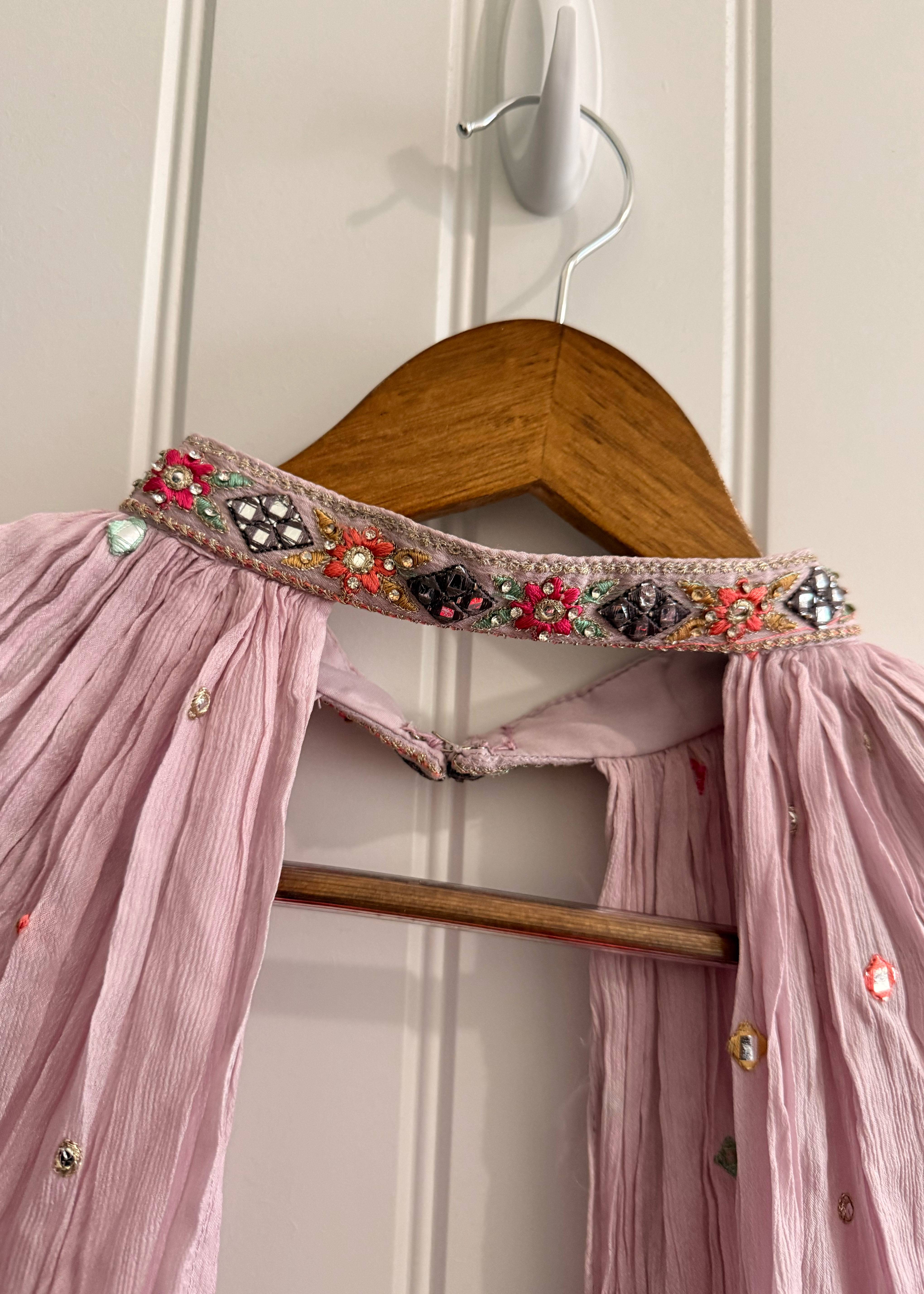 Pink Floral Pant Set Image - 7