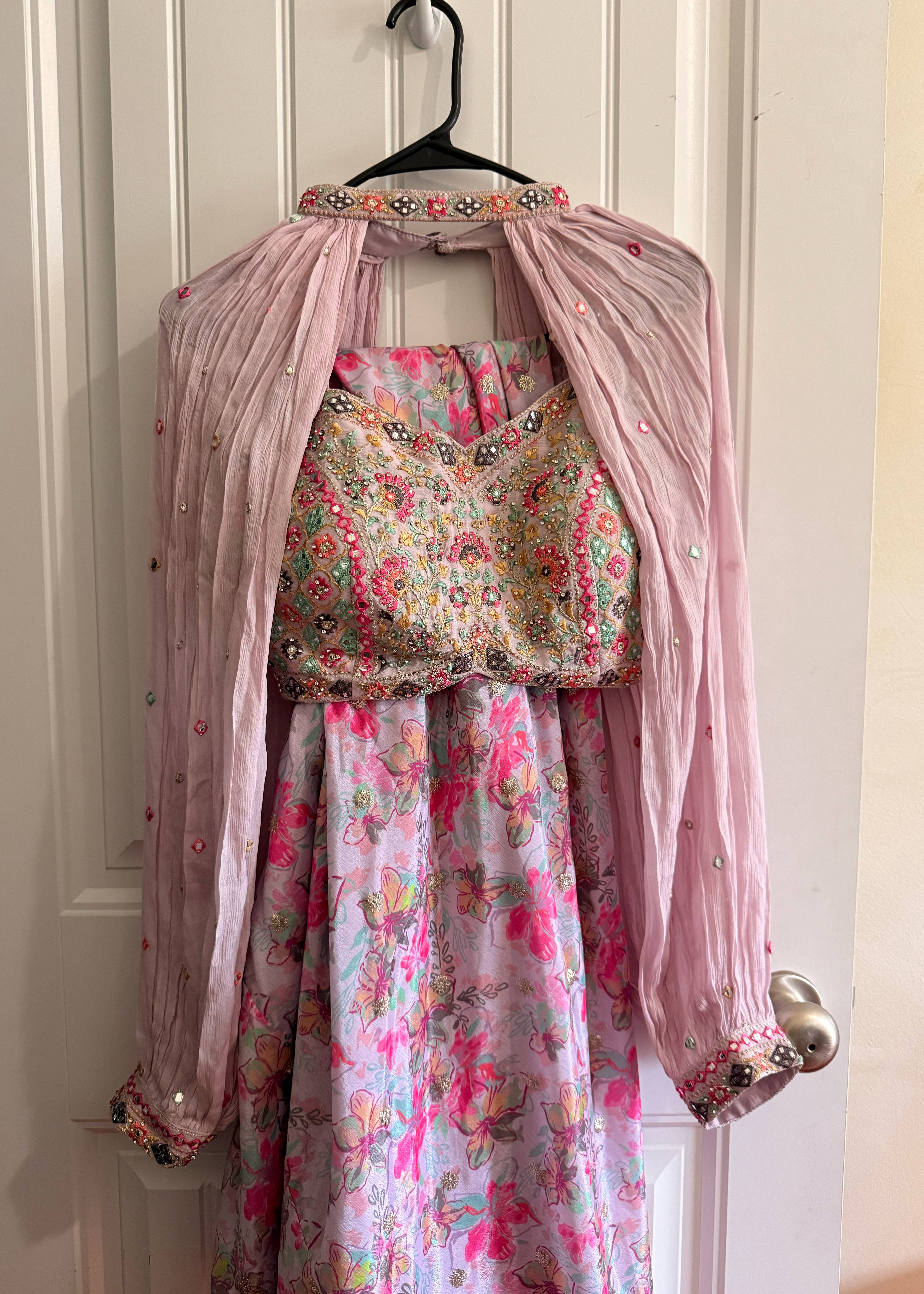 Pink Floral Pant Set Image - 0