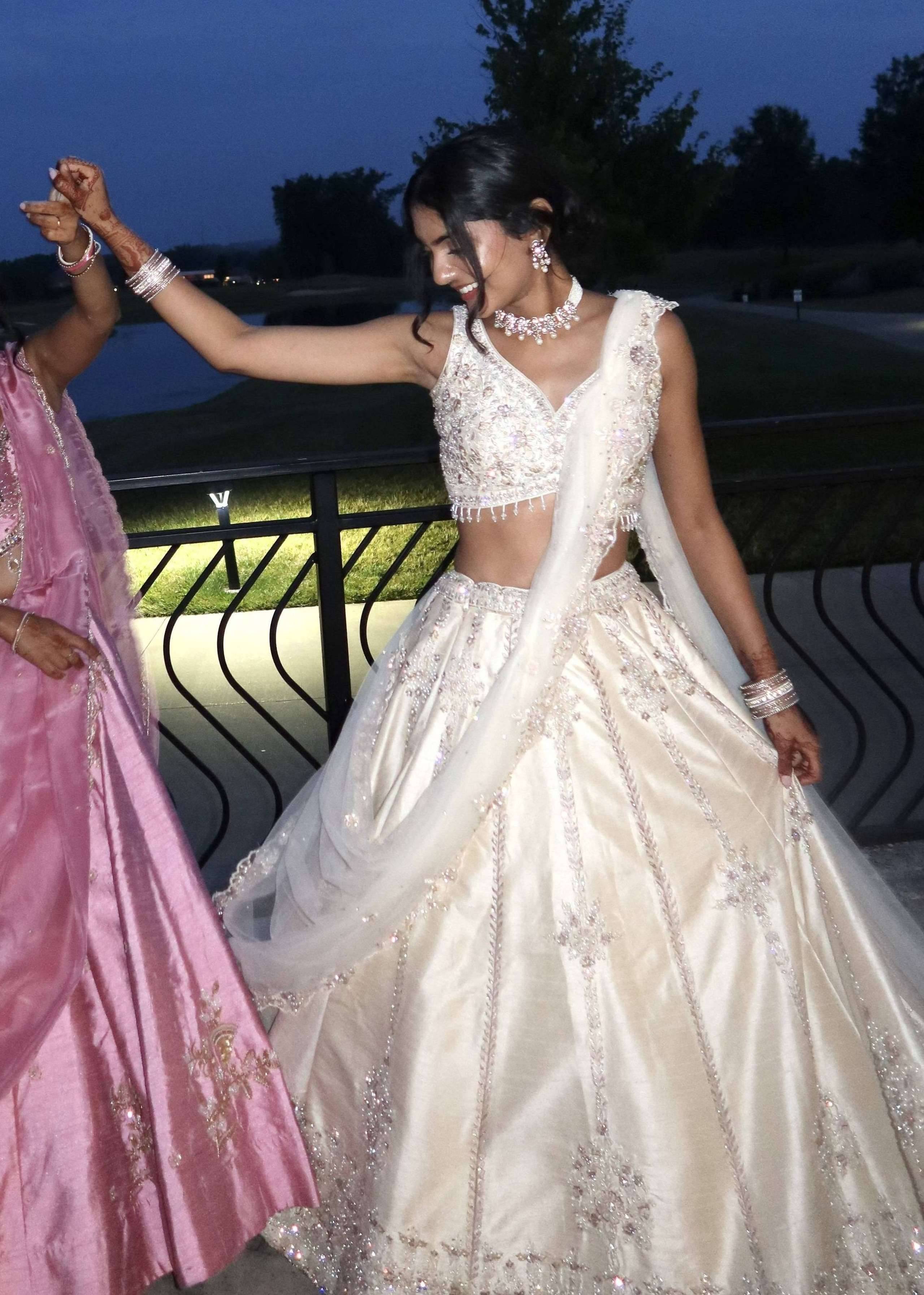 Ivory Beaded Lehenga Image - 0