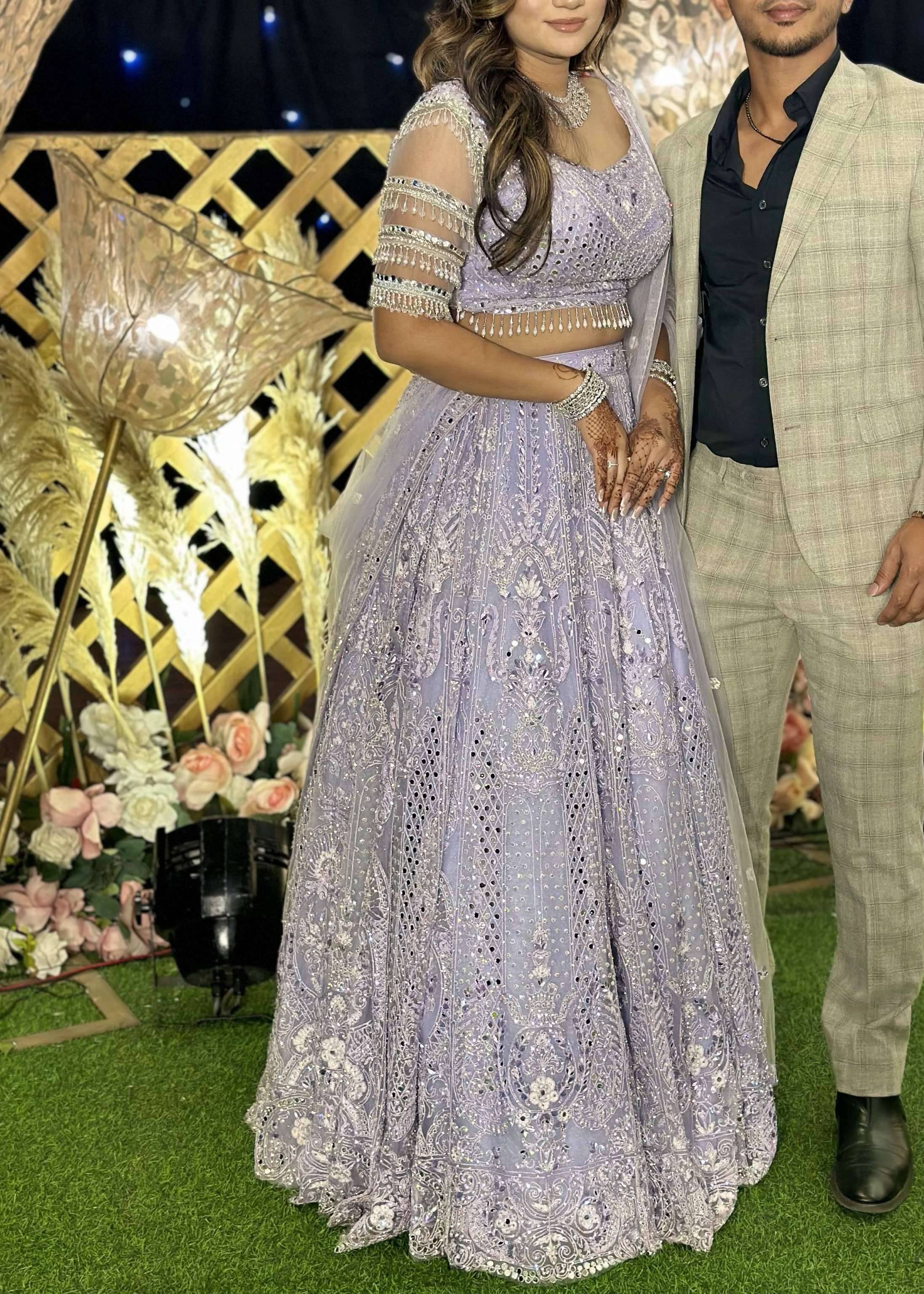Lavender Embellished Lehenga Image - 4