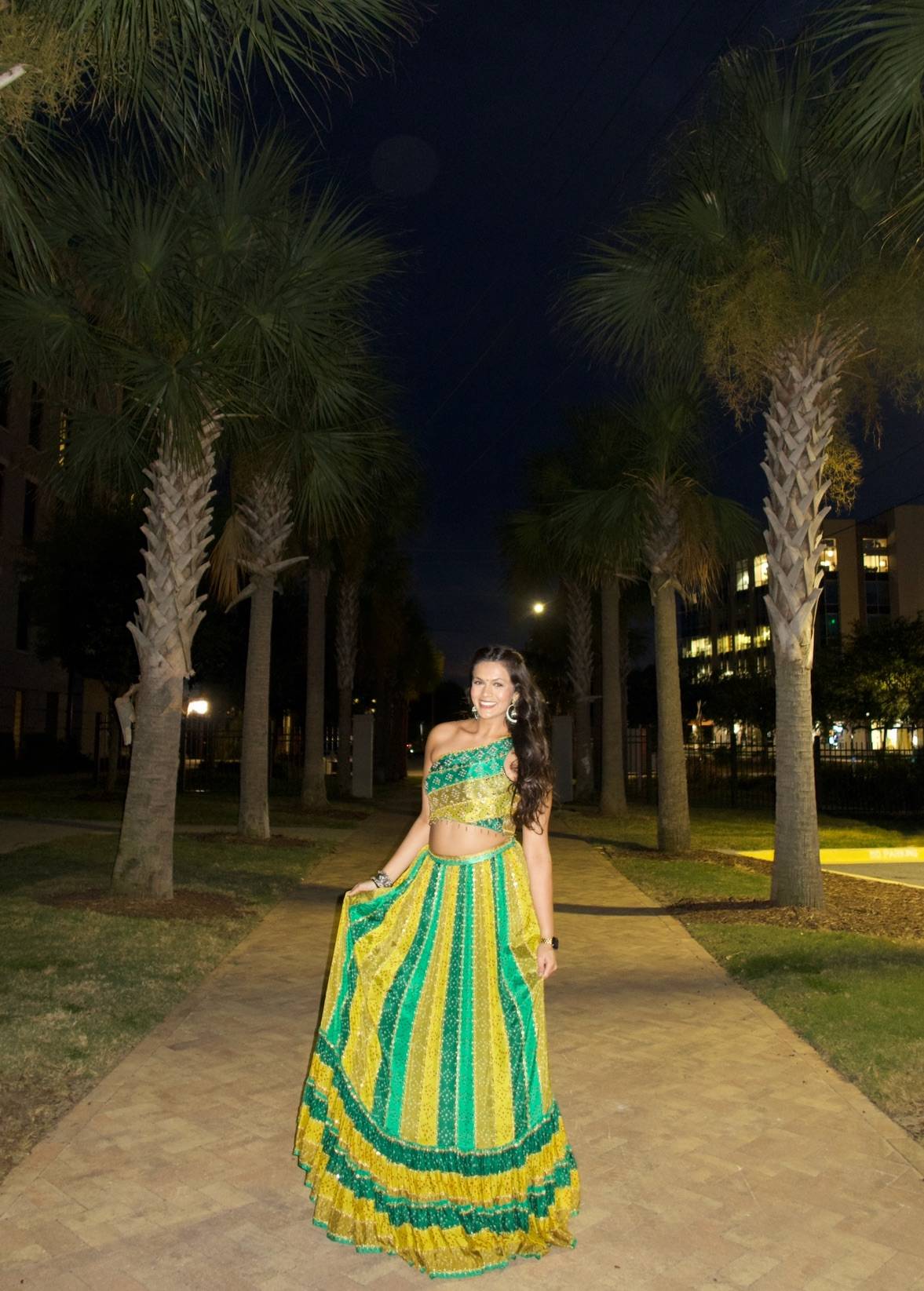 Multi Green Bandhani Lehenga Image - 5