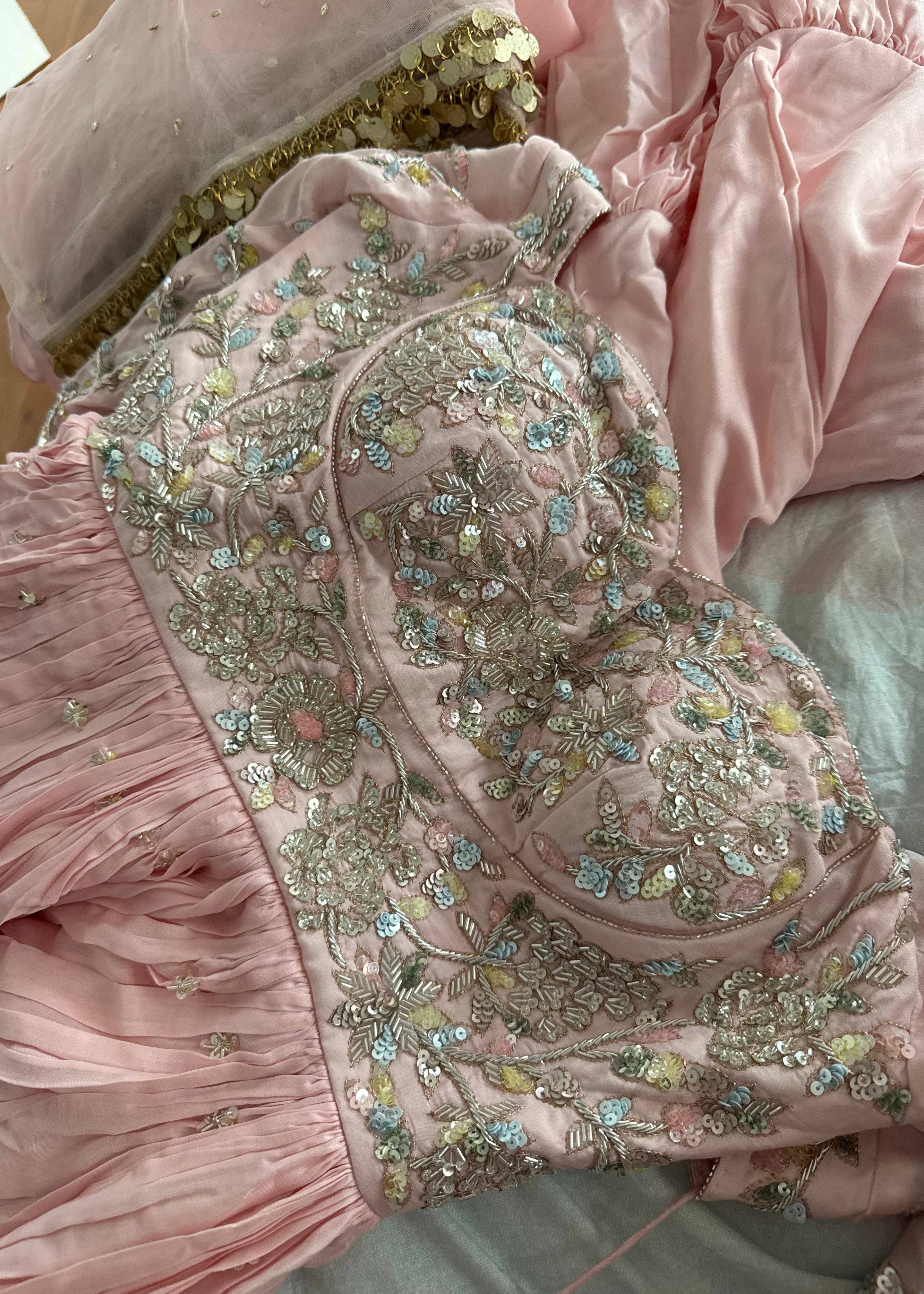 Pink Peplum Gharara Set Image - 4