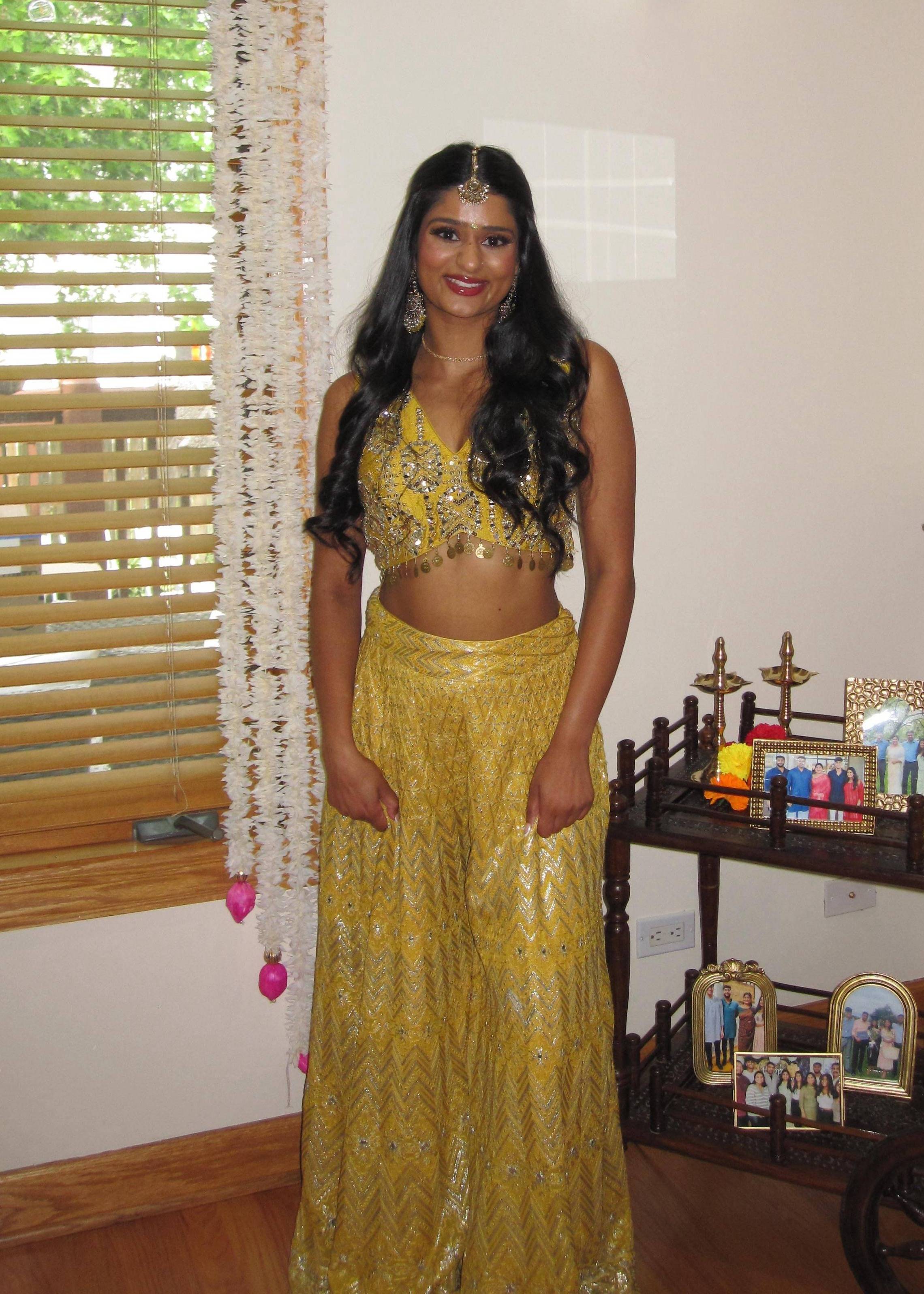 Yellow Mirrorwork Co-Ord Set Image - 0