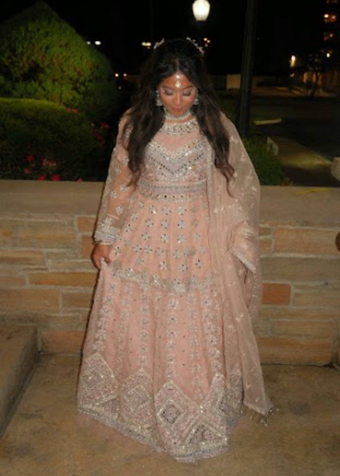 Blush Pink Mirror-Work Lehenga Image - 3