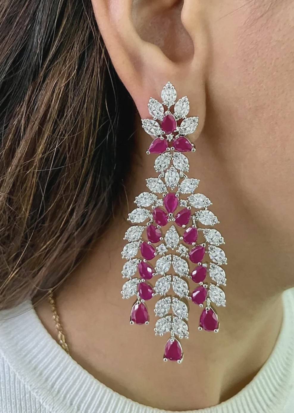 Ruby Diamond Statement Jewelry Set Image - 3