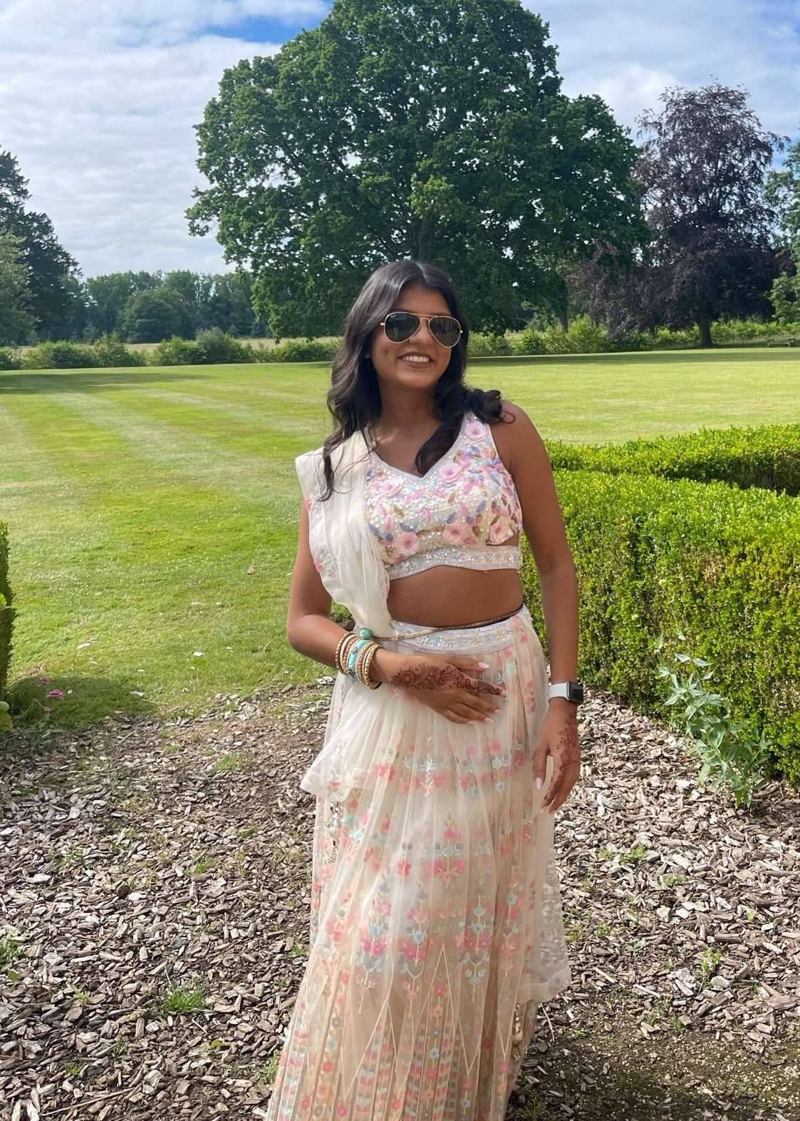 Ivory Floral Embroidered Lehenga Image - 1