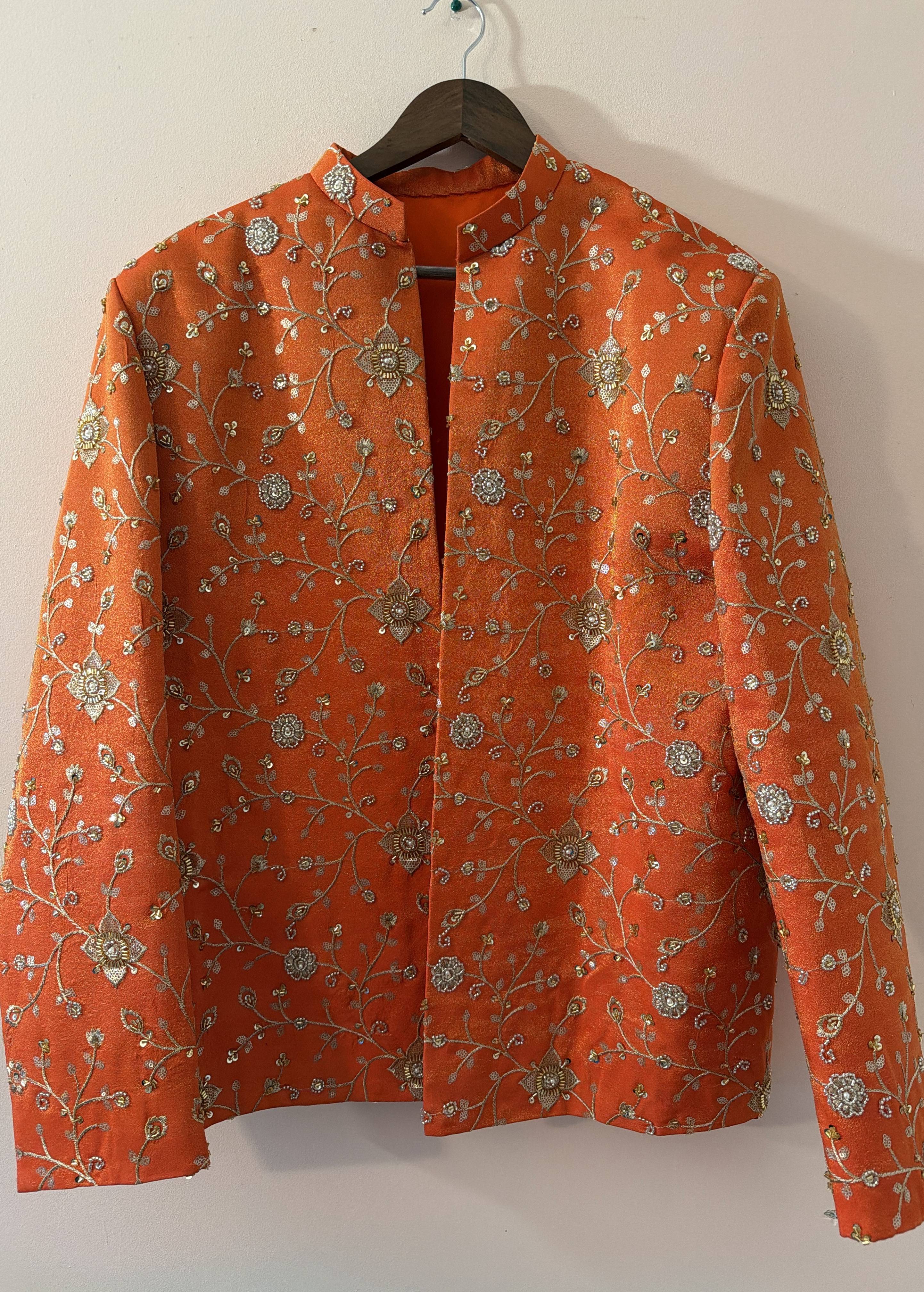 Orange Embroidered Jacket Image - 0