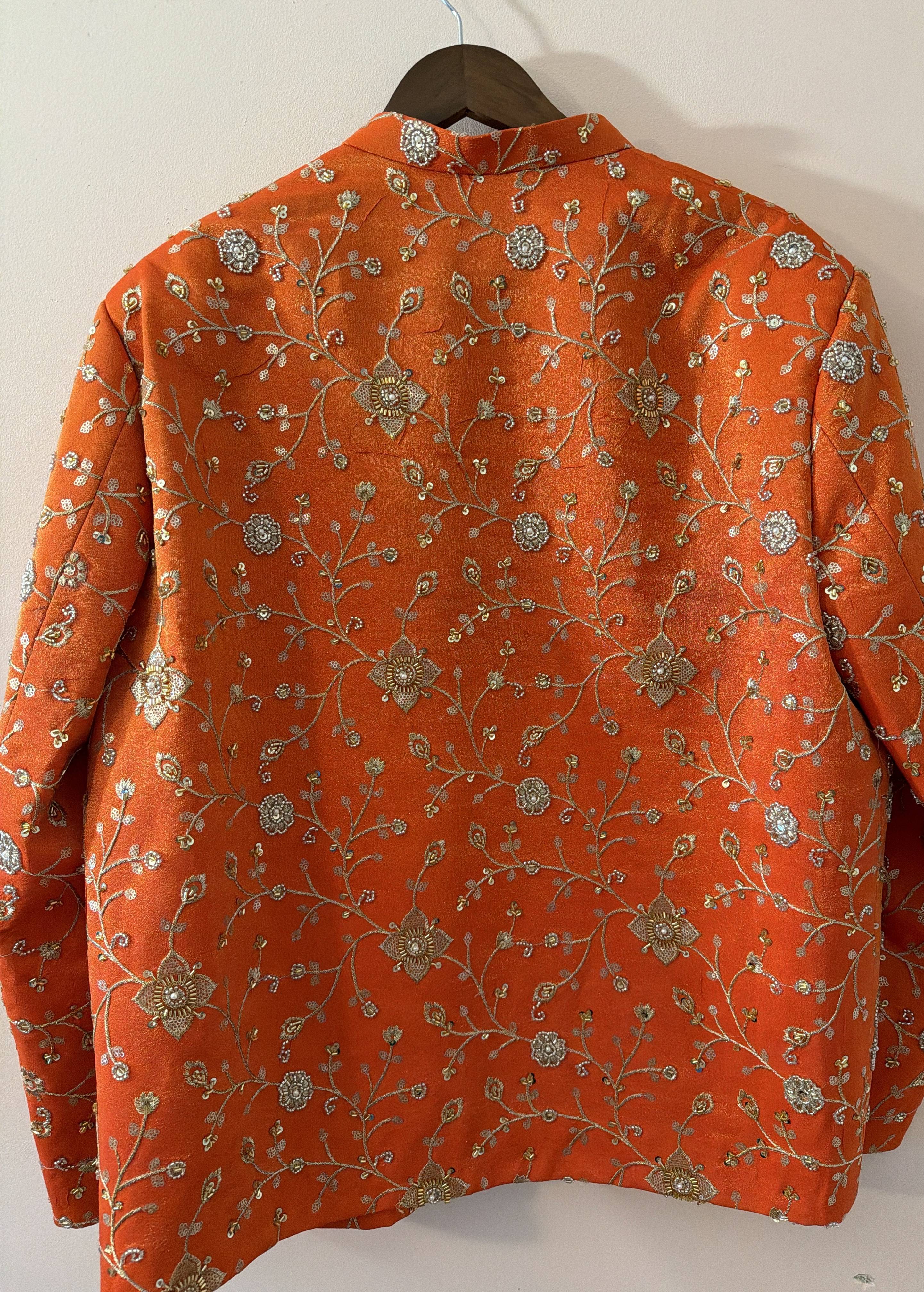 Orange Embroidered Jacket Image - 2