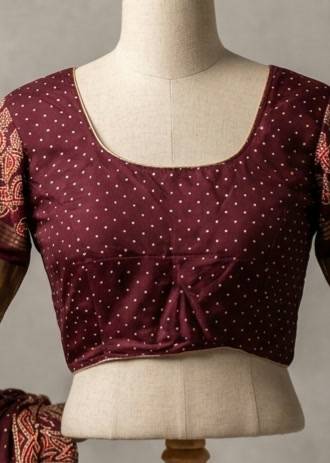 Maroon Printed Zari-Border Lehenga Image - 2