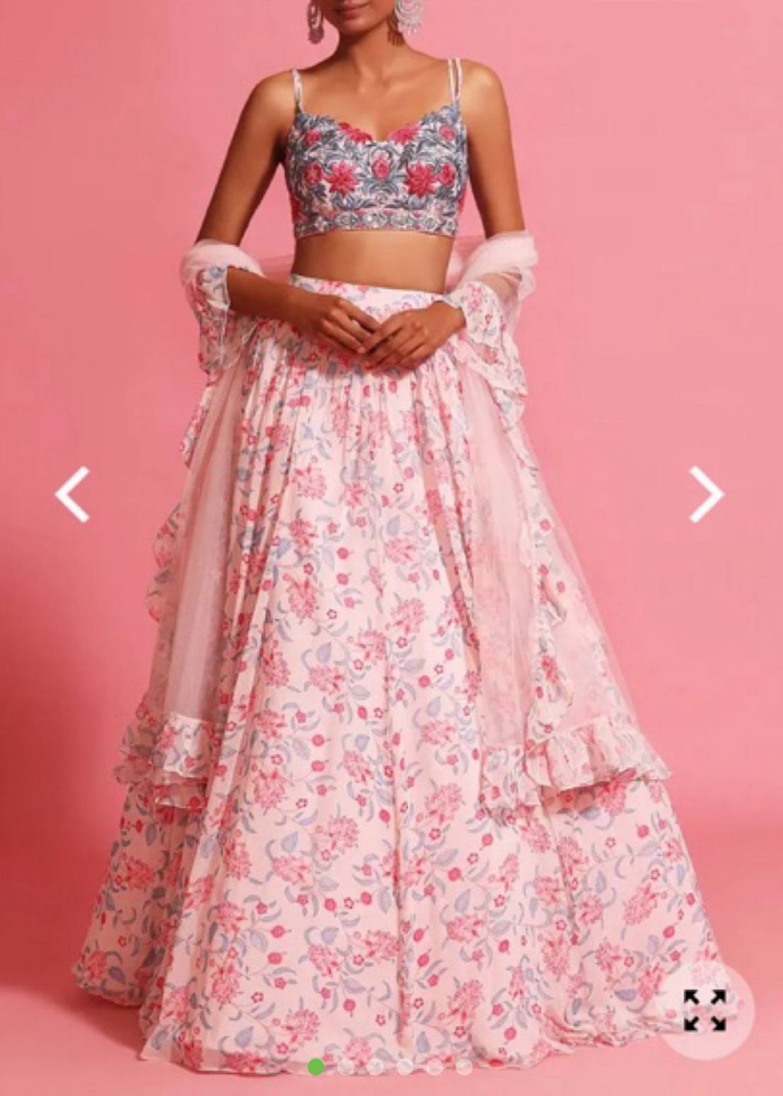 Pink Floral Lehenga Image - 5