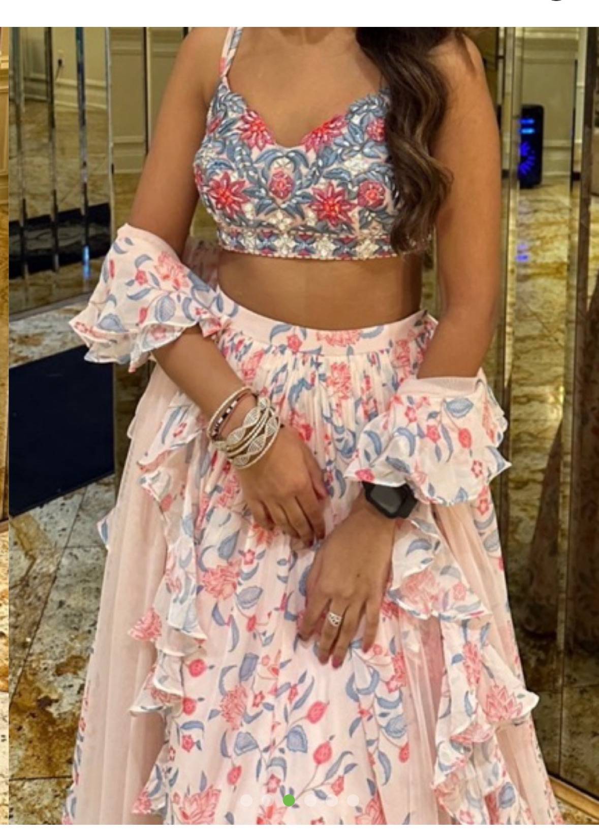 Pink Floral Lehenga Image - 3