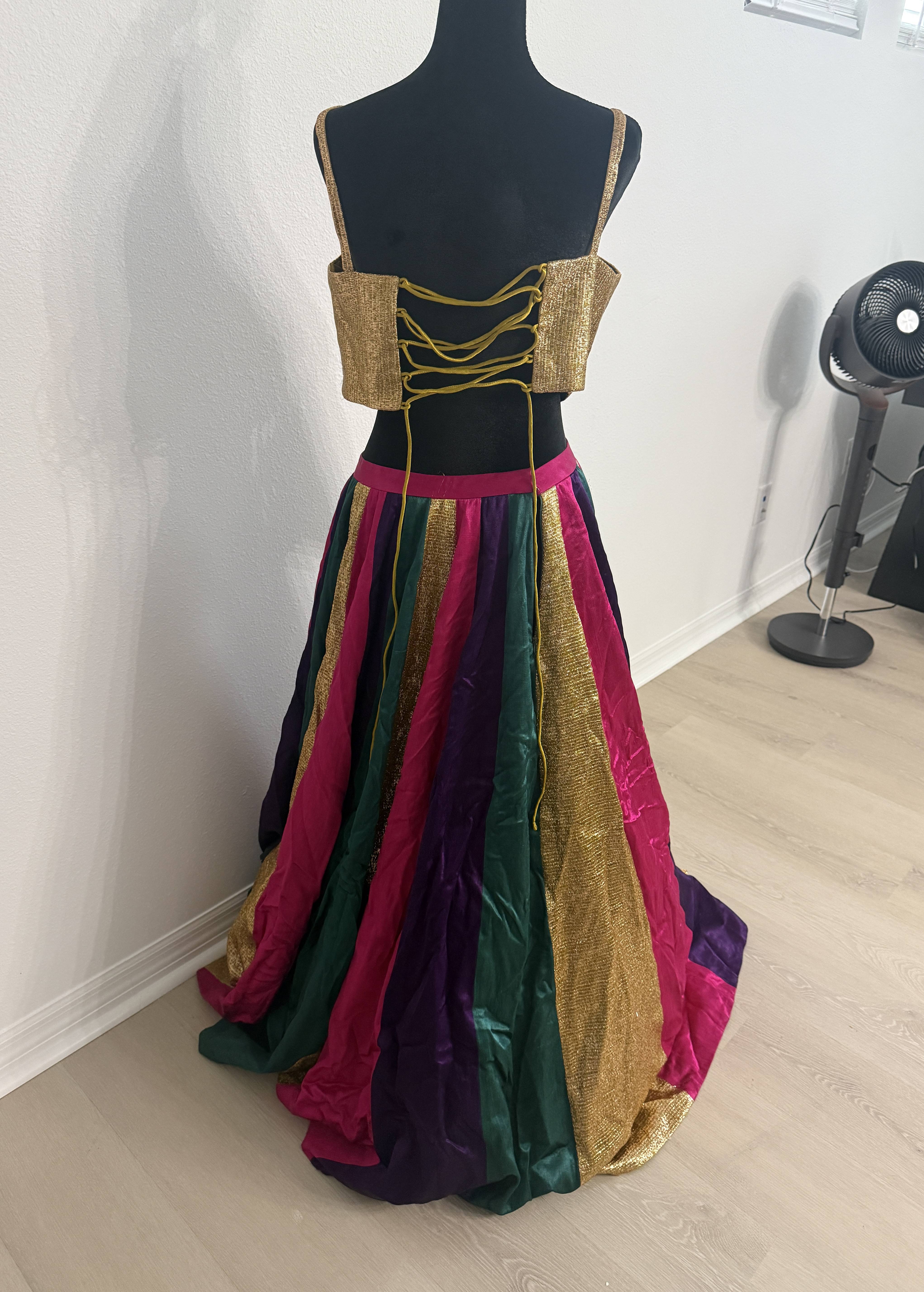 Multicolor Striped Lehenga Image - 3