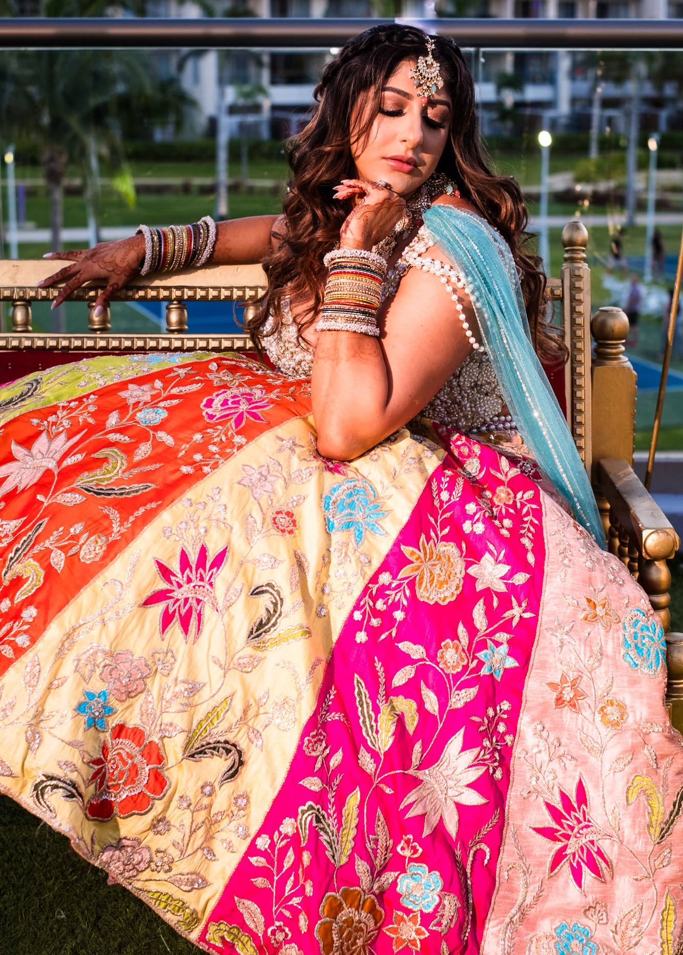 Multicolor Floral Embellished Lehenga Image - 3
