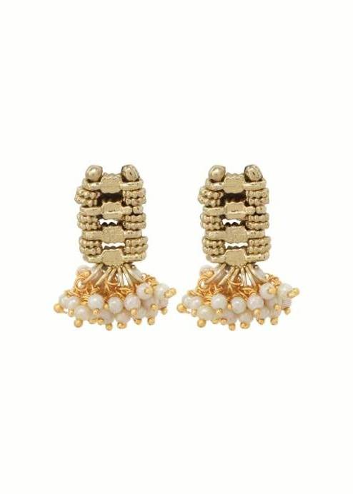 Falak Temple Small Pearl Earring Image - 0