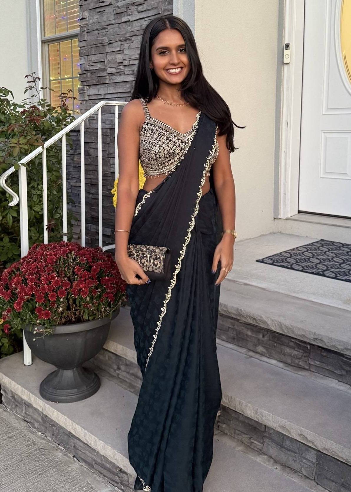 Black and Gold Sari Image - 0