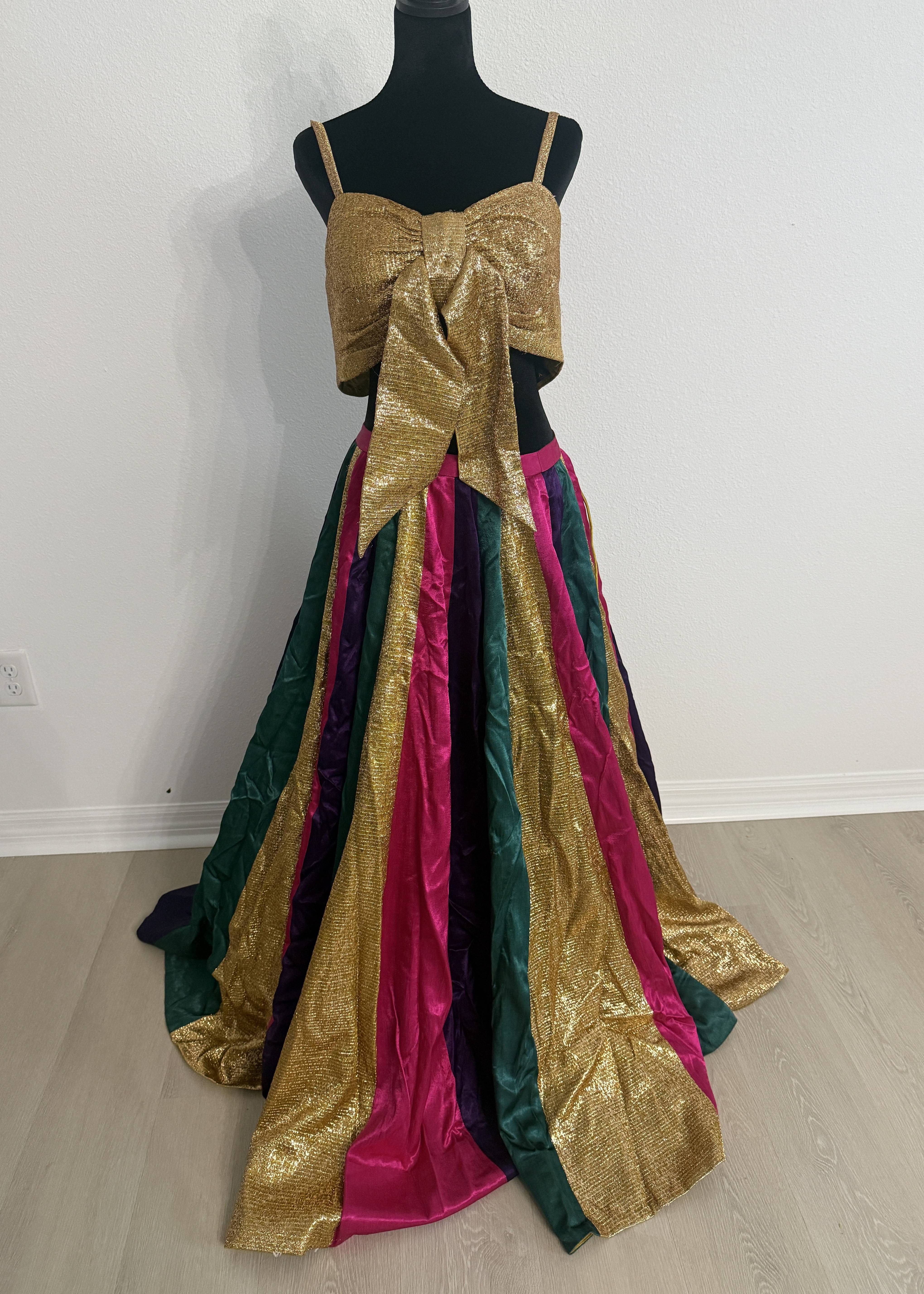 Multicolor Striped Lehenga Image - 2