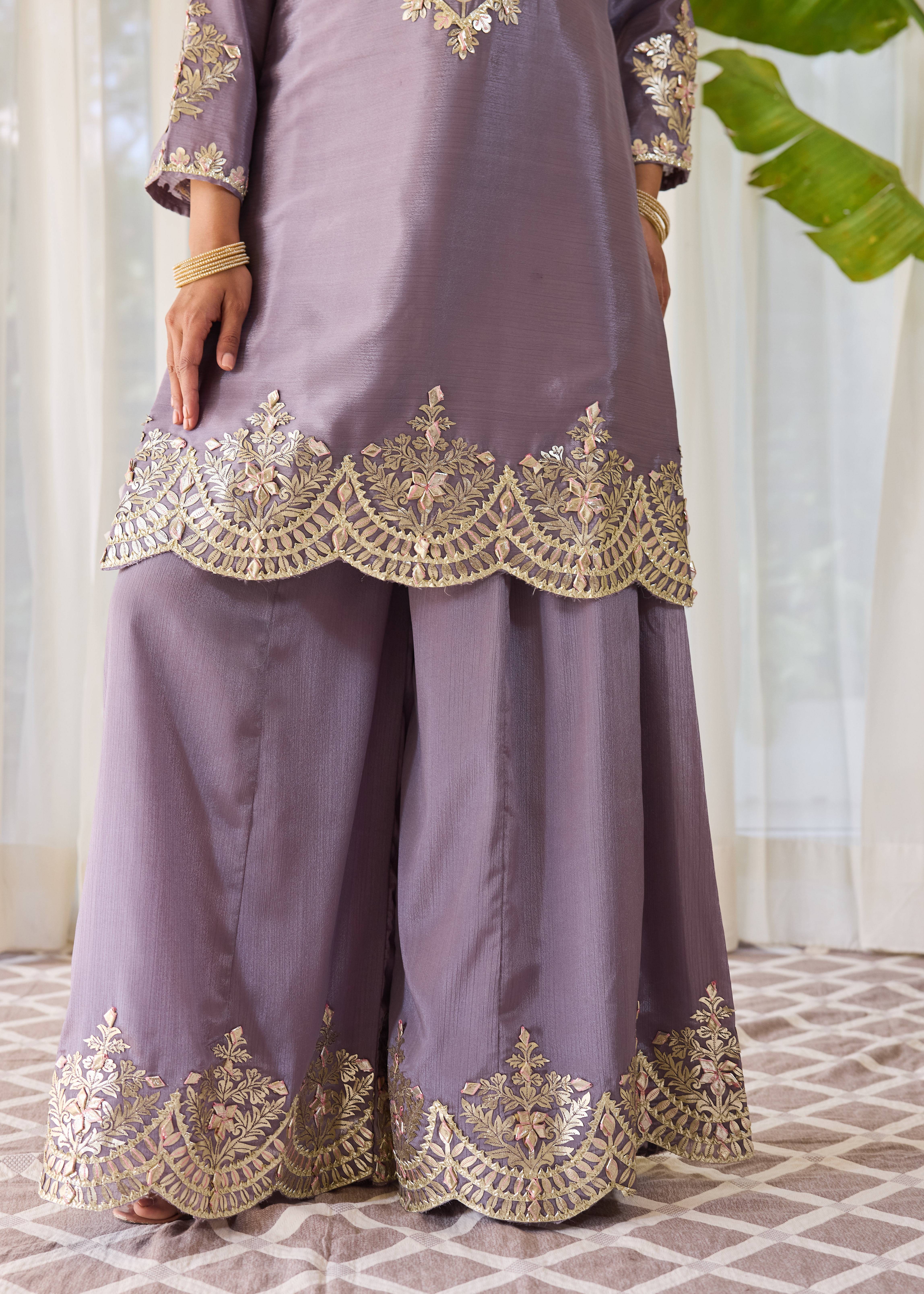 Lavender Sharara Set Image - 2