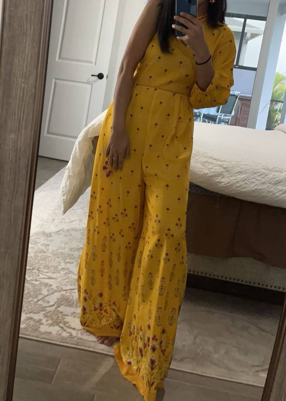 Yellow One-Shoulder Jumpsuit Image - 0