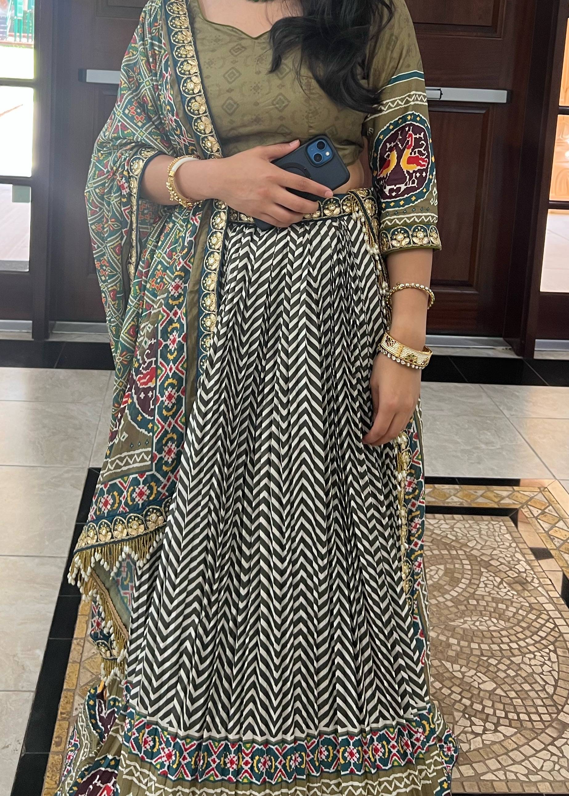 Chevron Printed Lehenga Image - 2