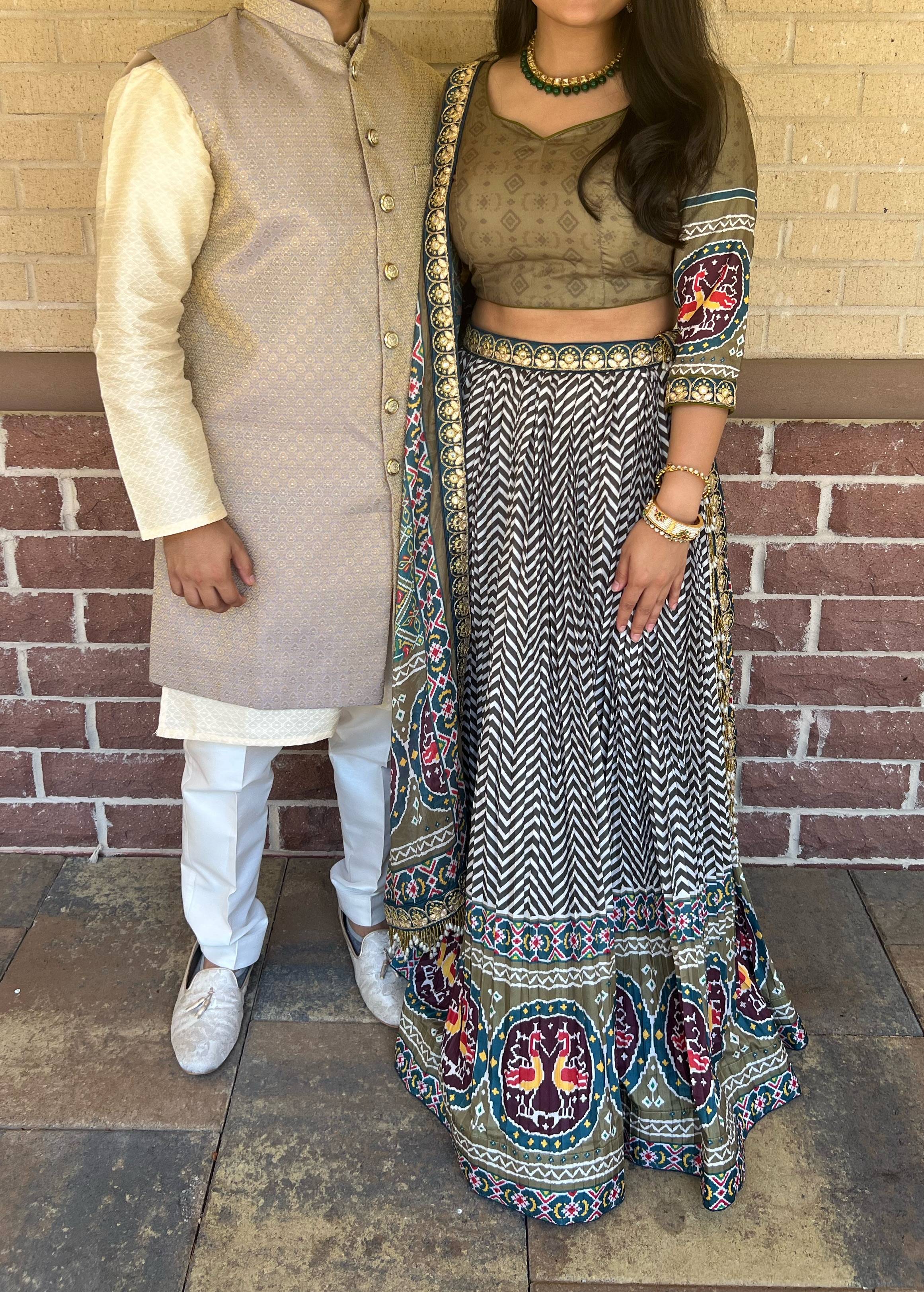 Chevron Printed Lehenga Image - 1