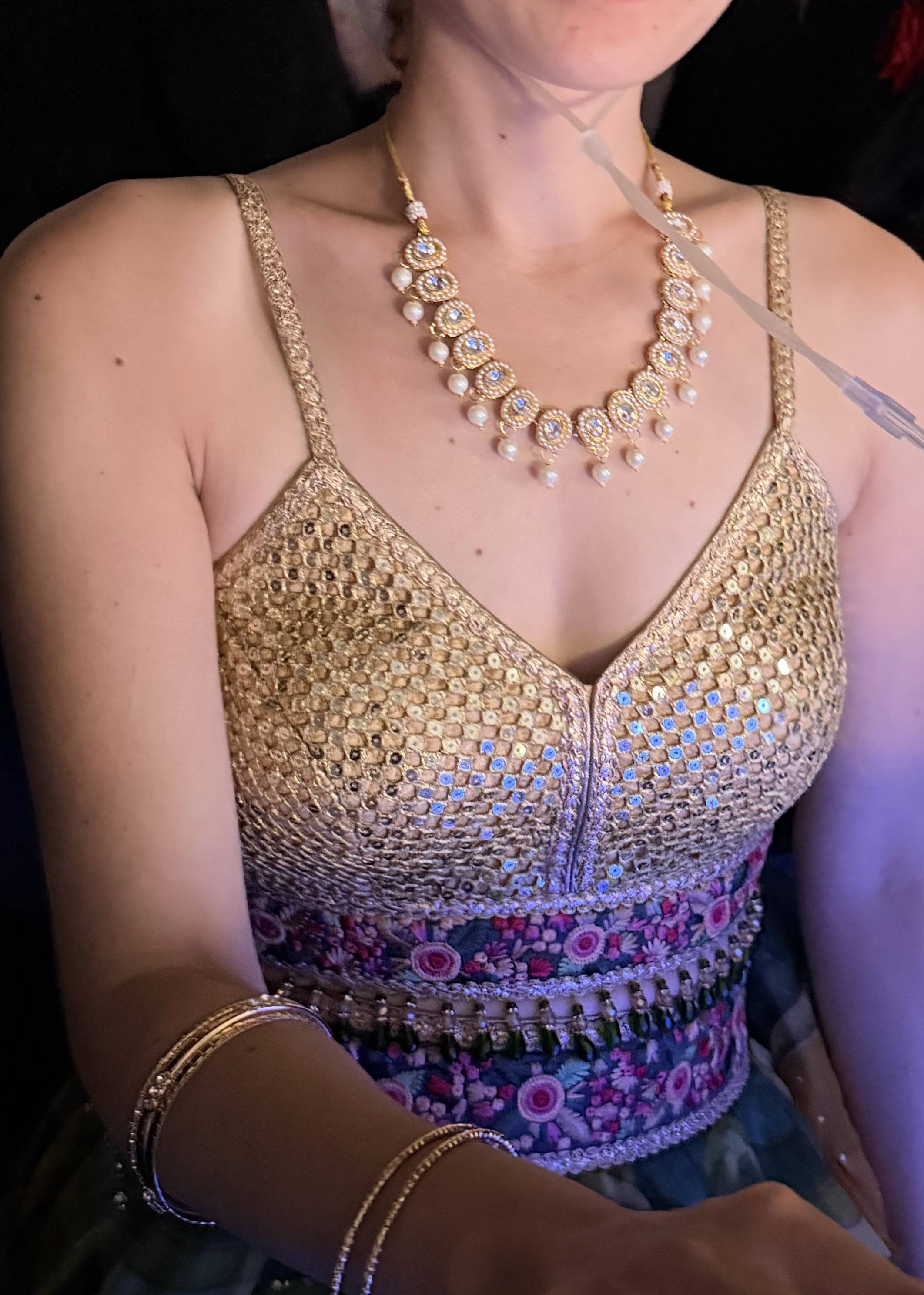 Green Wave Print Lehenga Image - 4