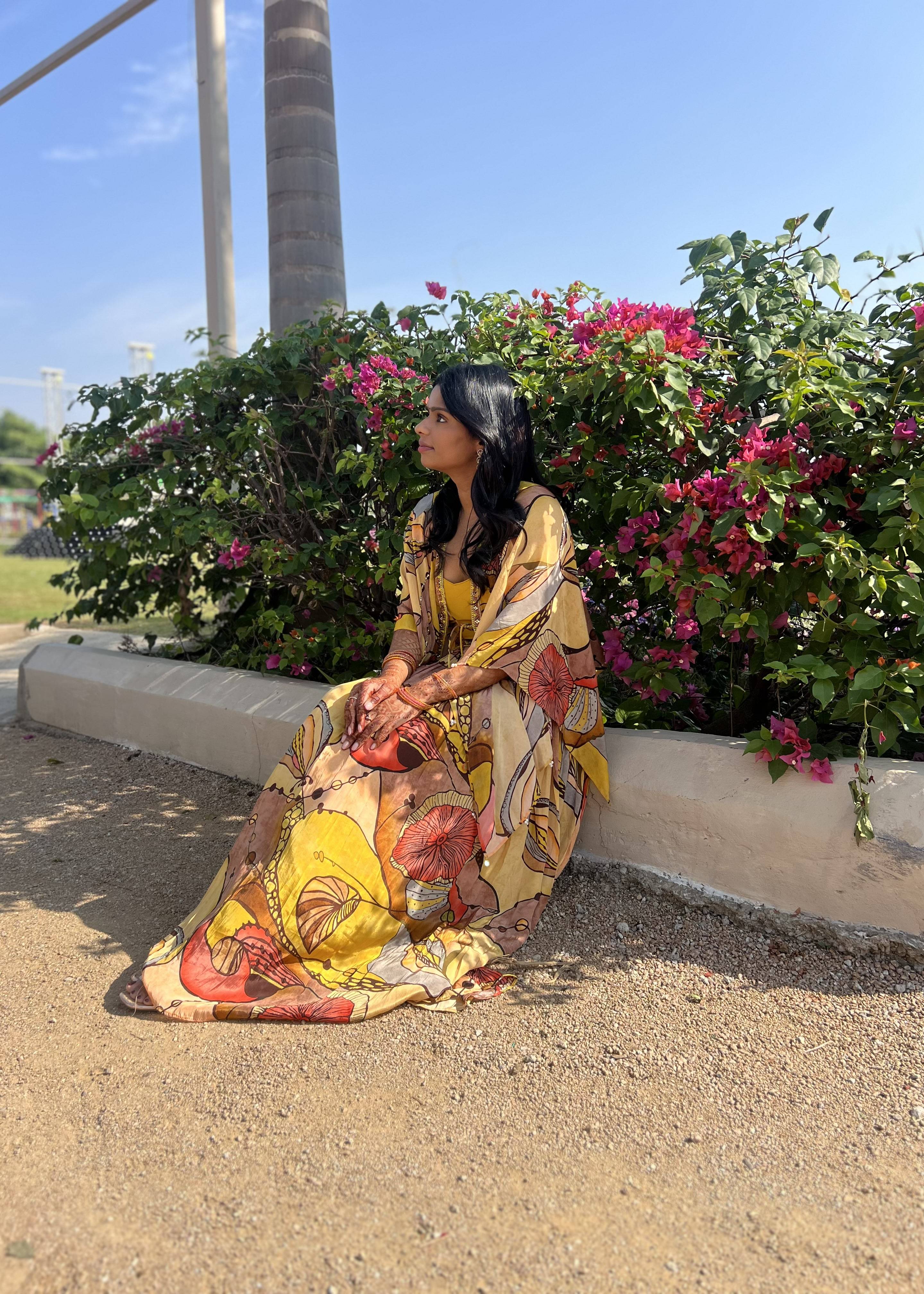 Yellow Printed Pant Set Image - 2
