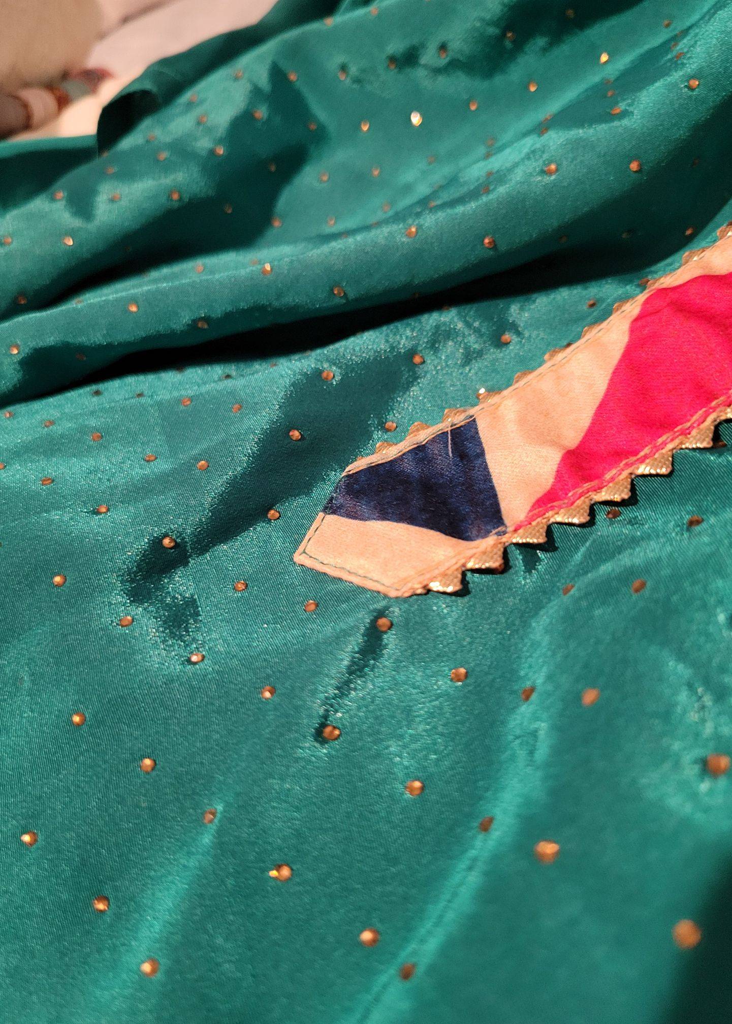 Teal Blue Geometric Gharara Set Image - 3