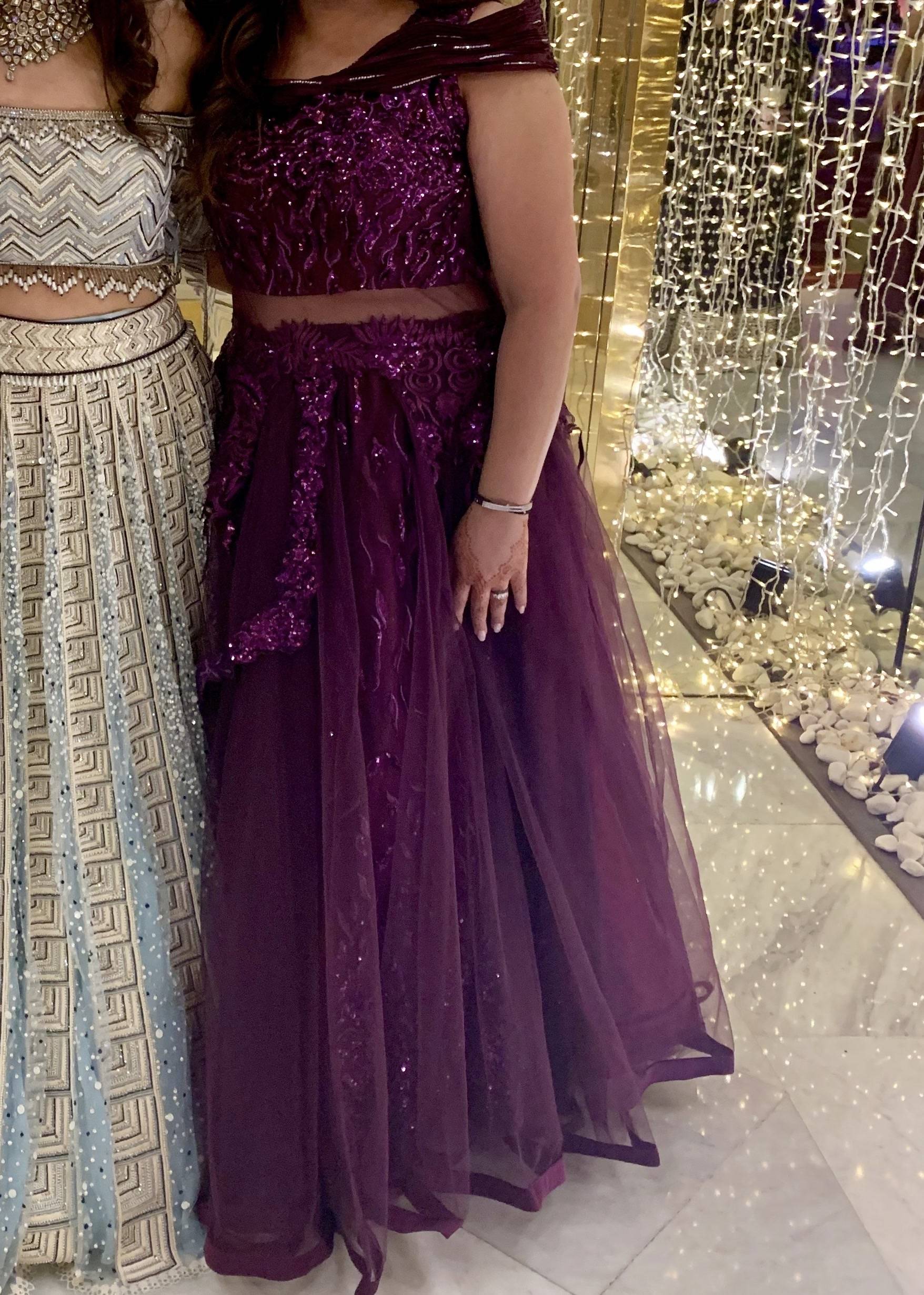 Purple Sequin One-Shoulder Dress Image - 2