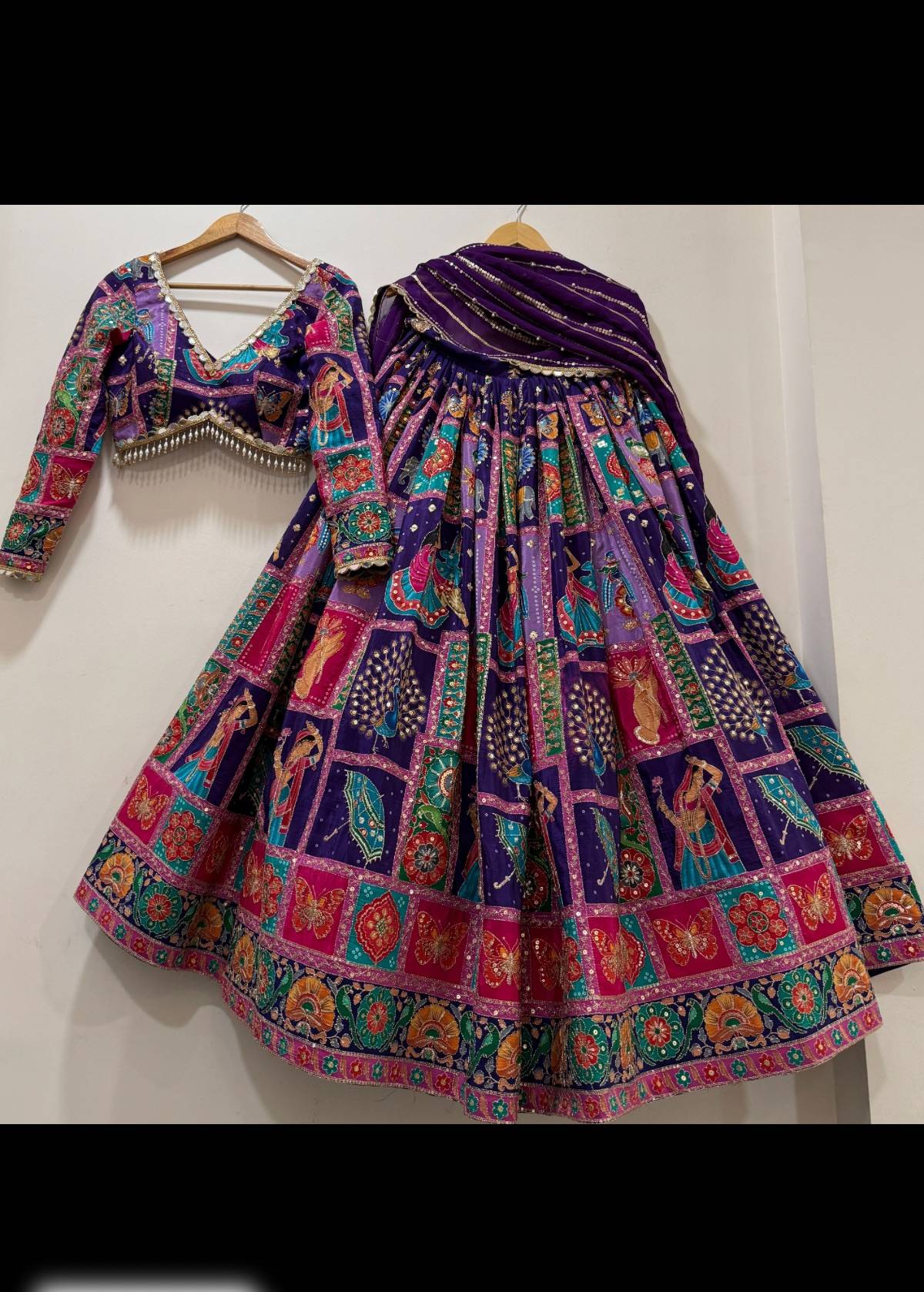 Purple Patchwork Lehenga Image - 1