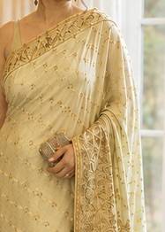 Pastel Green Embellished Sari Image - 3