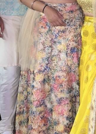 Pastel Floral Print Lehenga Image - 1