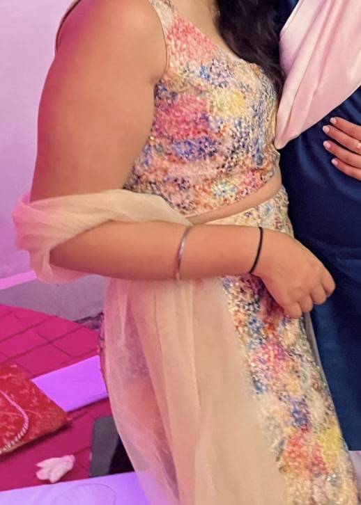 Pastel Floral Print Lehenga Image - 2