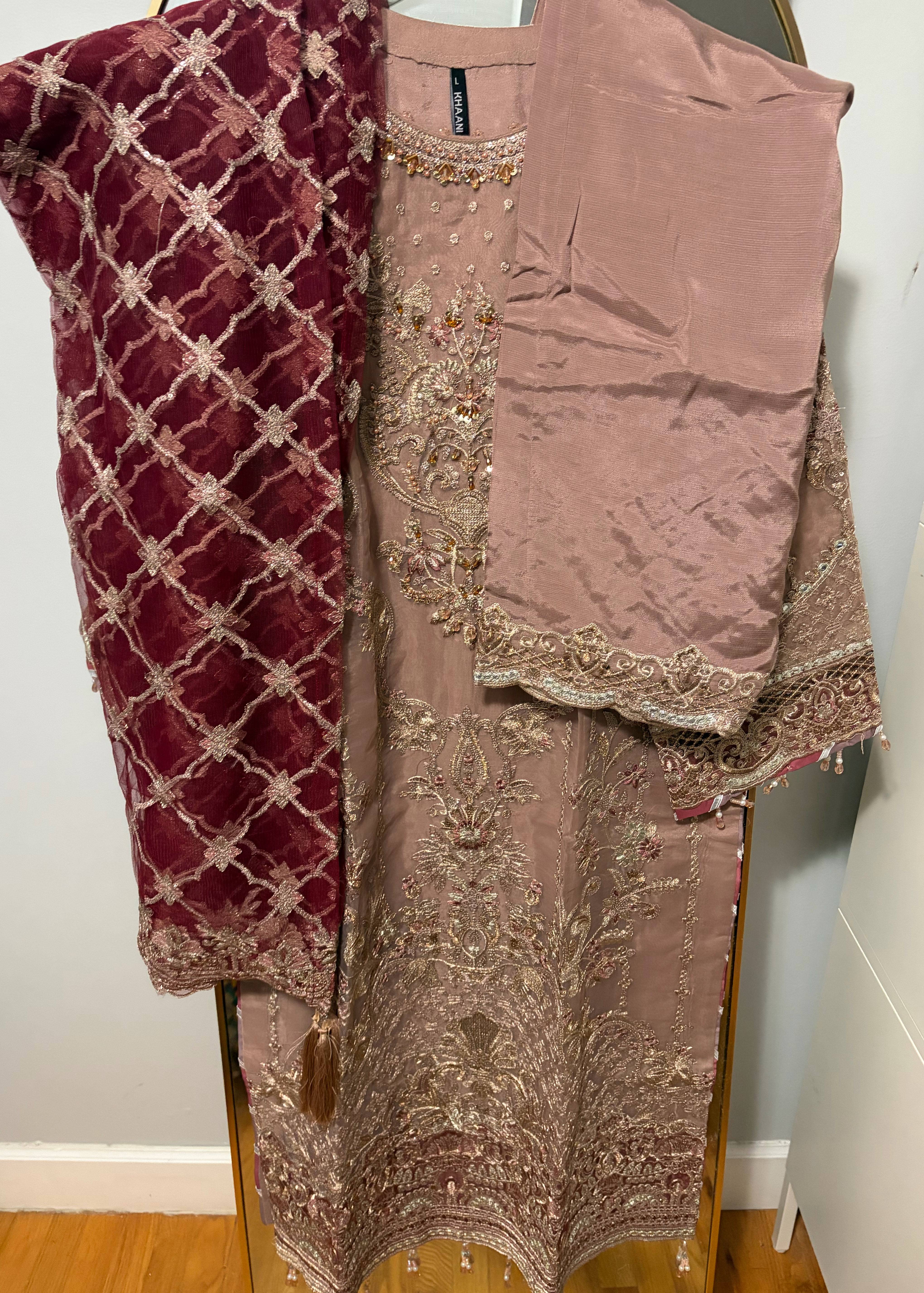 Dusty Mauve Kurta Set Image - 2