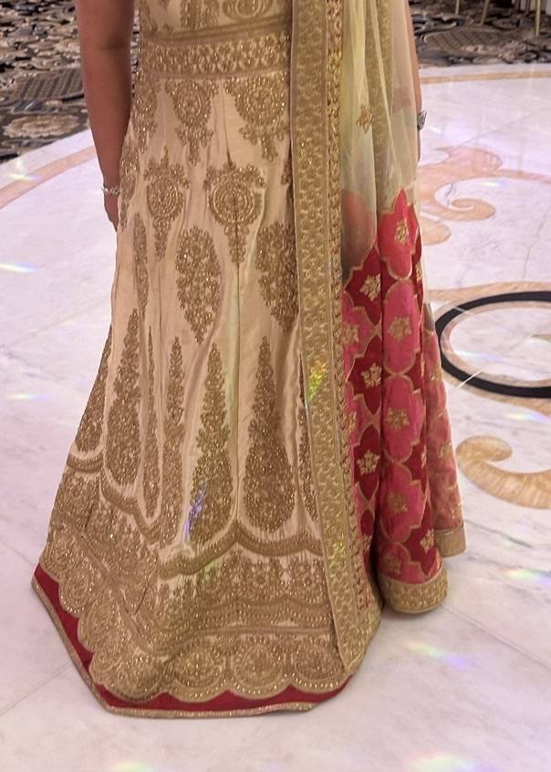 Gold and Red Anarkali Image - 2