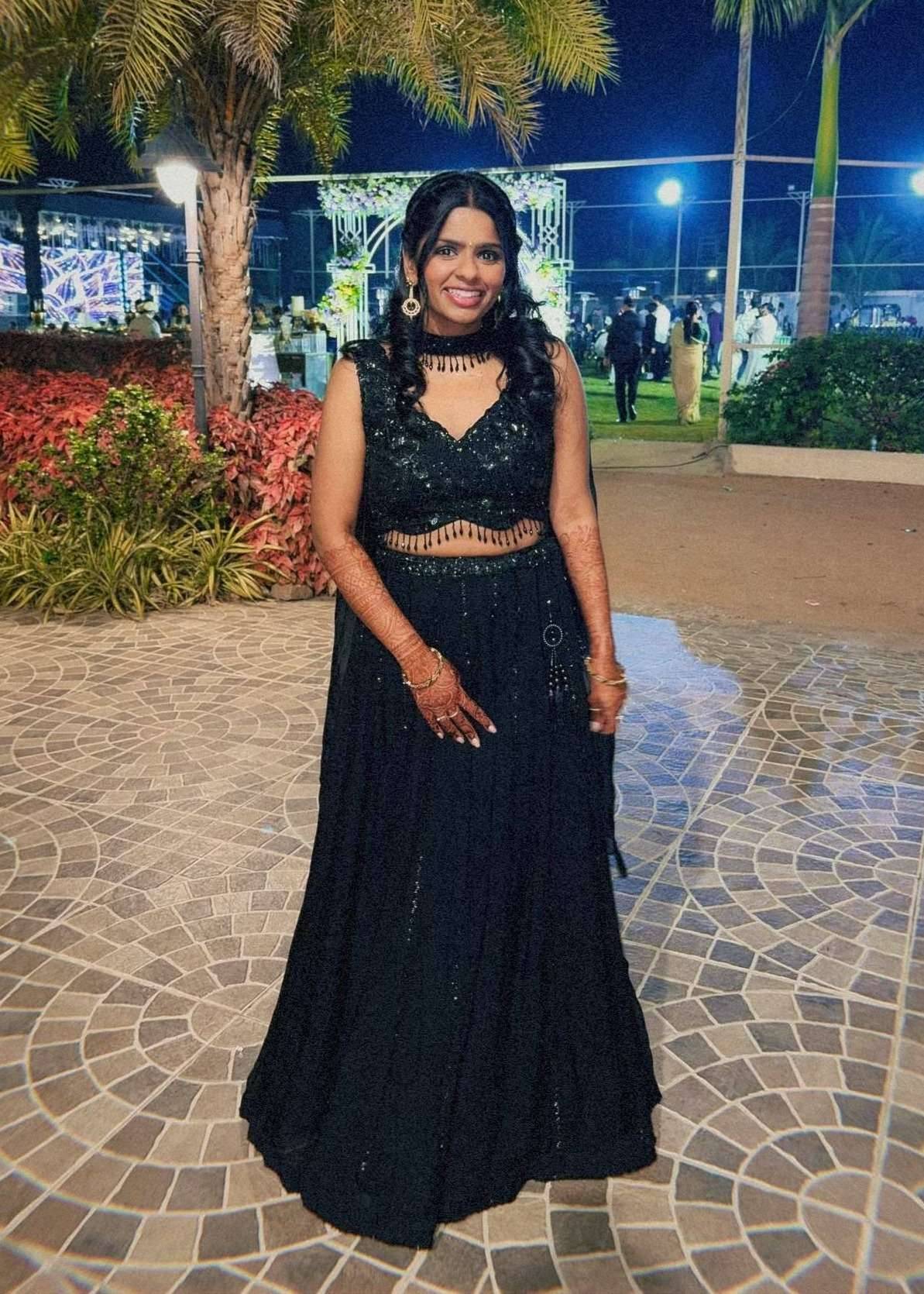 Black Sequin Beaded Lehenga Image - 0