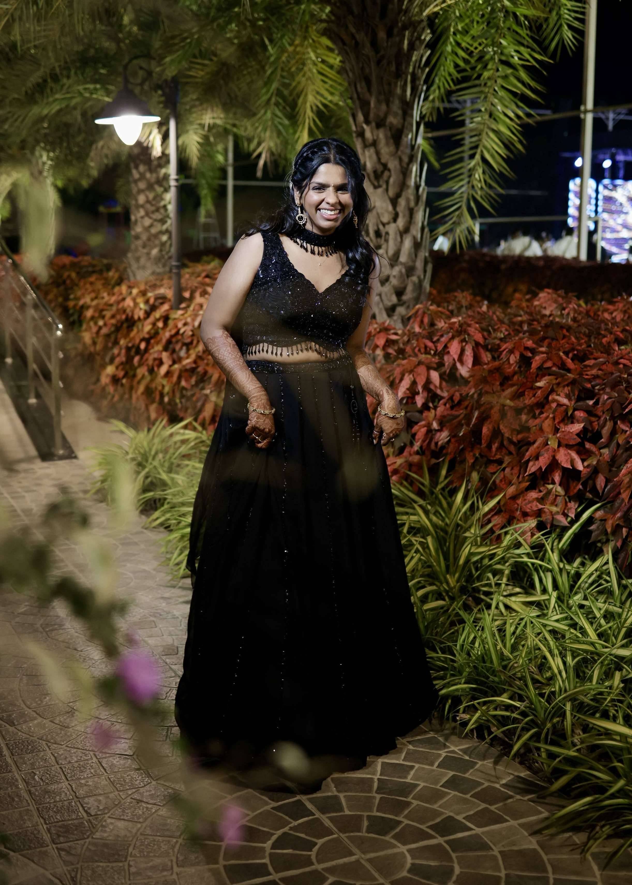 Black Sequin Beaded Lehenga Image - 2