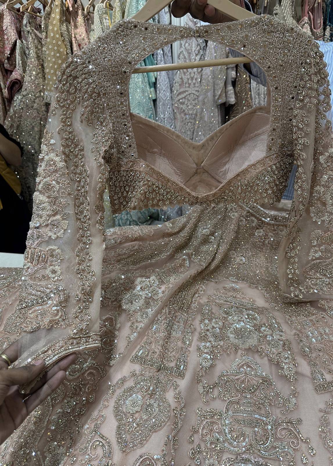 Pastel Blush Pink Bridal Lehenga Image - 1