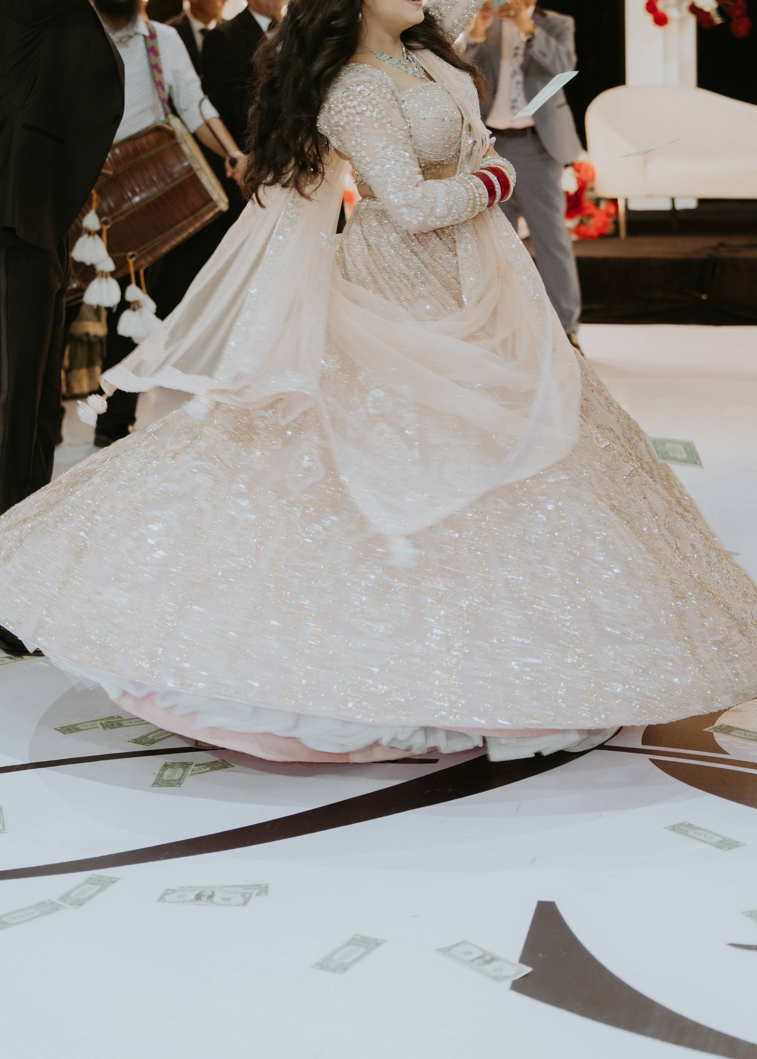 Pastel Blush Pink Bridal Lehenga Image - 2