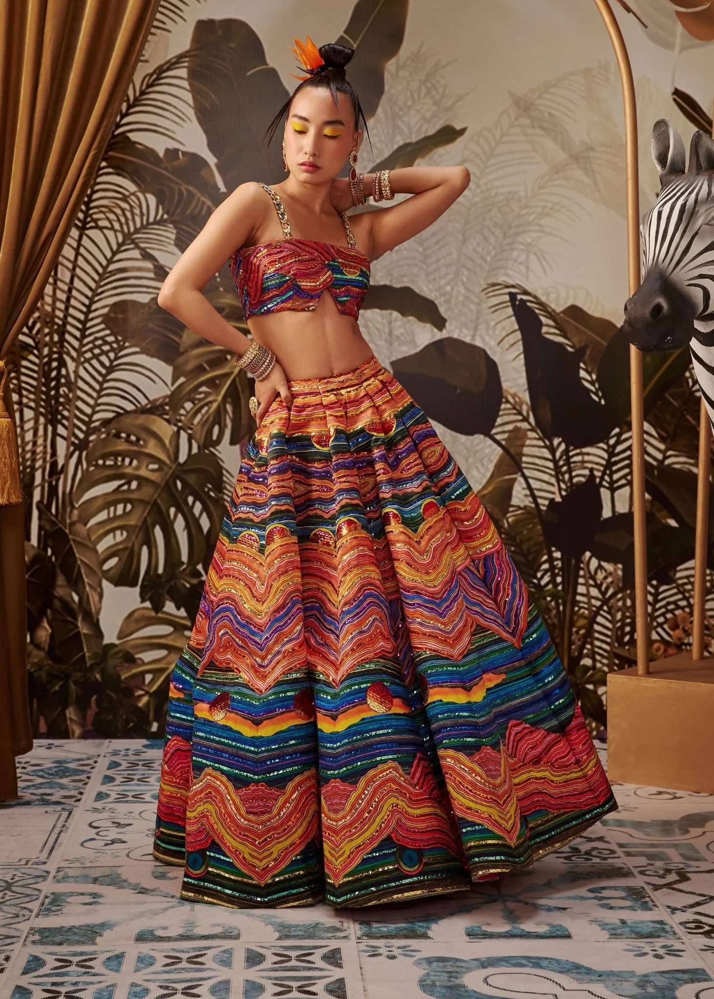 Multicolor Printed Lehenga Image - 0