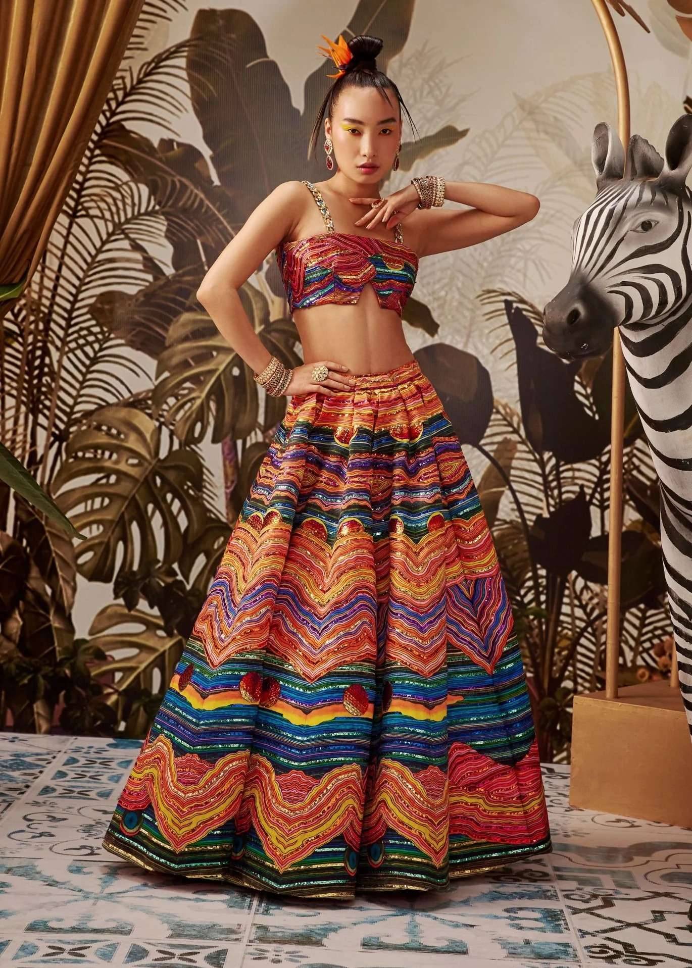 Multicolor Printed Lehenga Image - 2