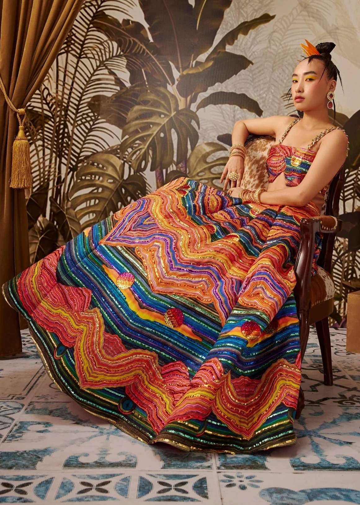 Multicolor Printed Lehenga Image - 3