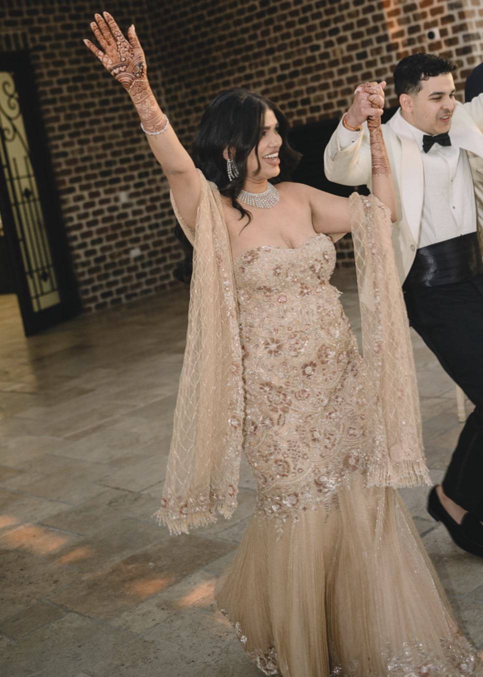 Champagne Gold Sequin Lehenga Image - 0