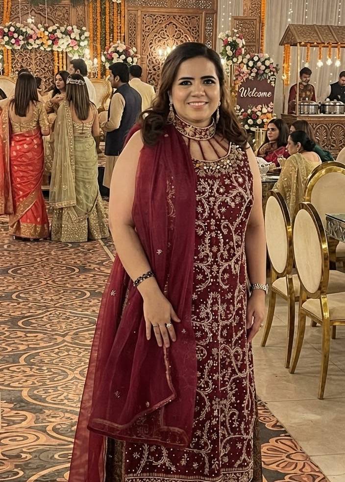 Maroon Embroidered Kurta Set Image - 0