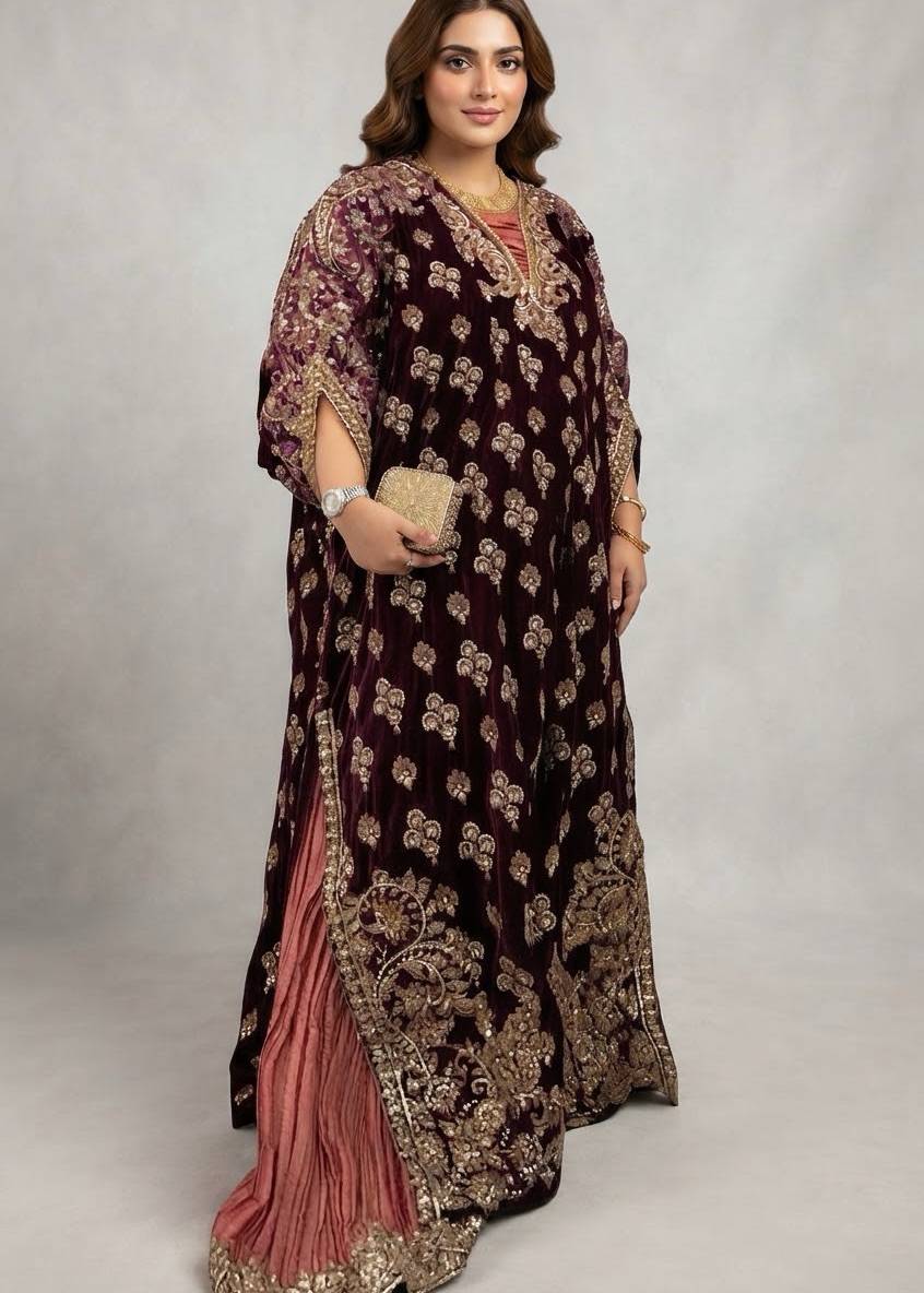 Deep Purple Kaftan Set Image - 0