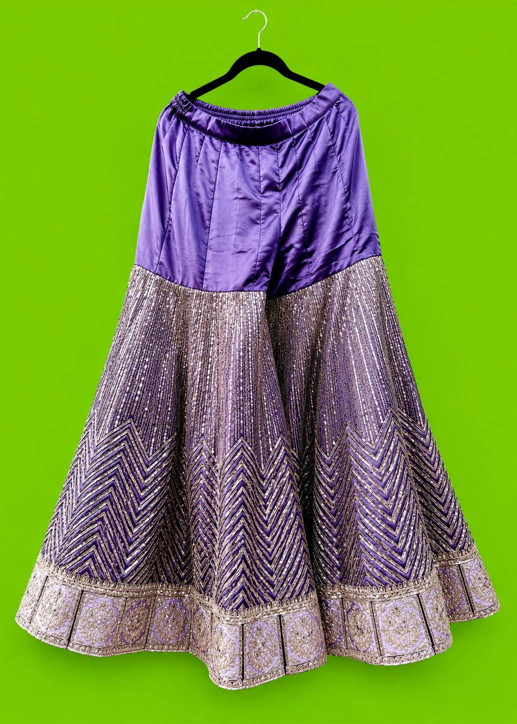 Deep Purple Sharara Set Image - 3