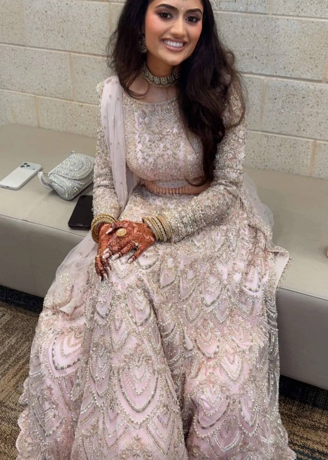 Blush Pink Beaded Lehenga Image - 2